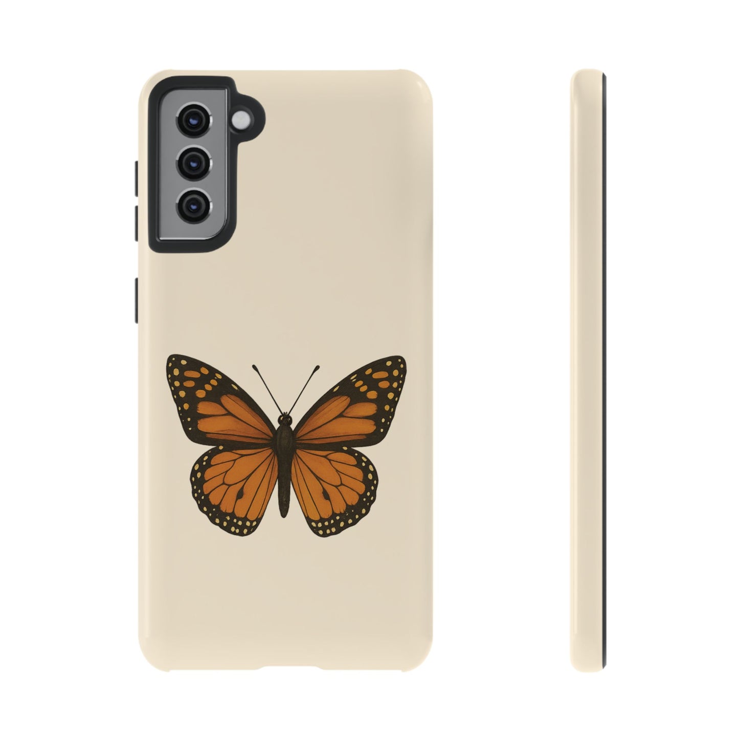 Butterfly Phone Case, Tough Phone Cover for Nature Lovers, Floral Design, Gift for Her, Trendy Cell Phone Protector