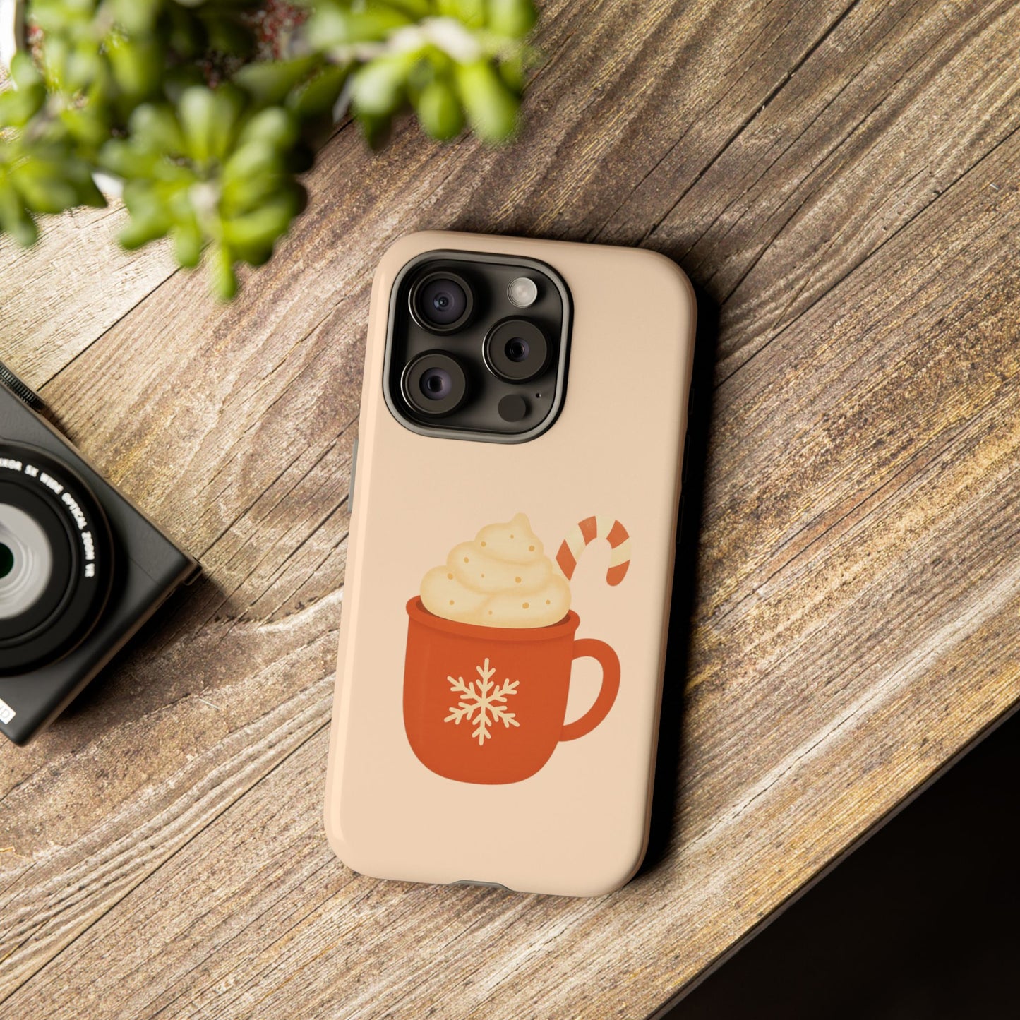 Cozy Holiday Phone Case with Hot Cocoa Design, Winter Style Cover, Cute Gift for Coffee Lovers, Seasonal Accessories, Fun Gadget Decor
