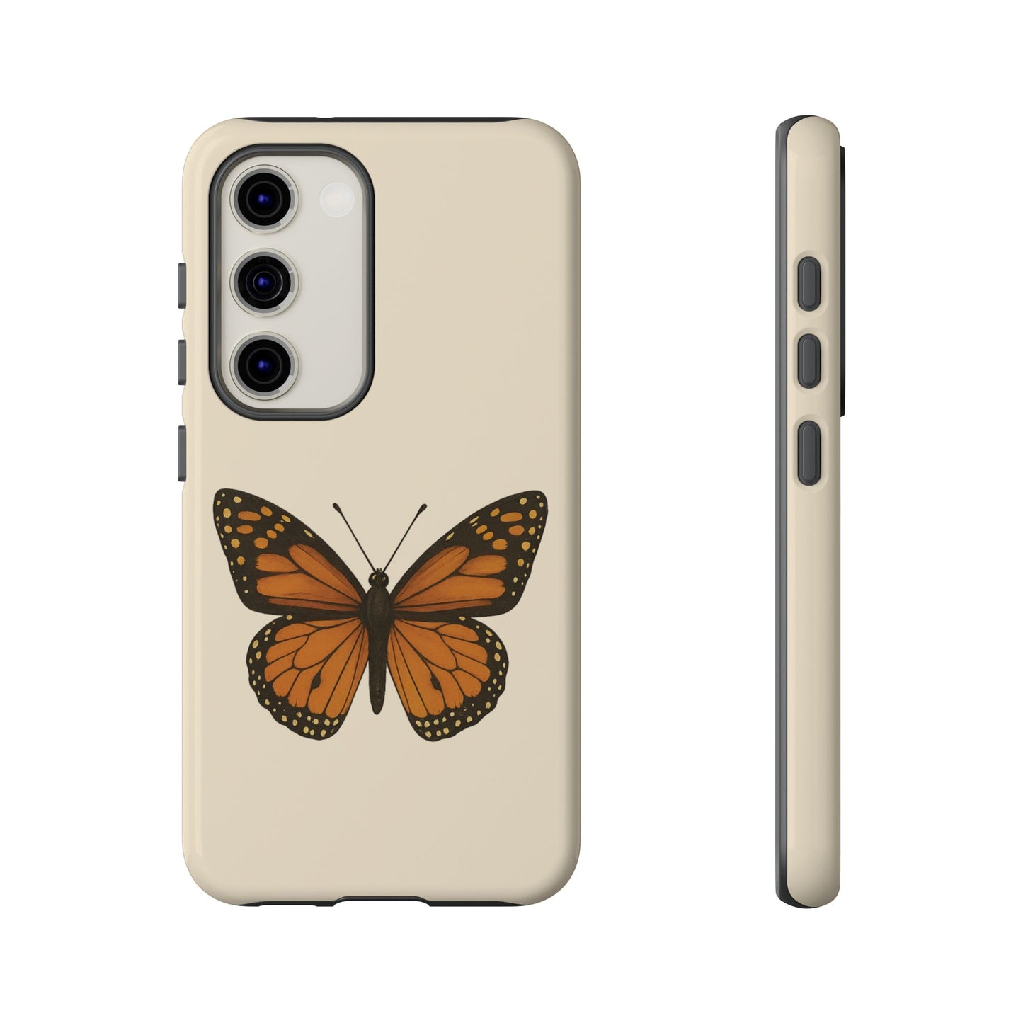 Butterfly Phone Case, Tough Phone Cover for Nature Lovers, Floral Design, Gift for Her, Trendy Cell Phone Protector