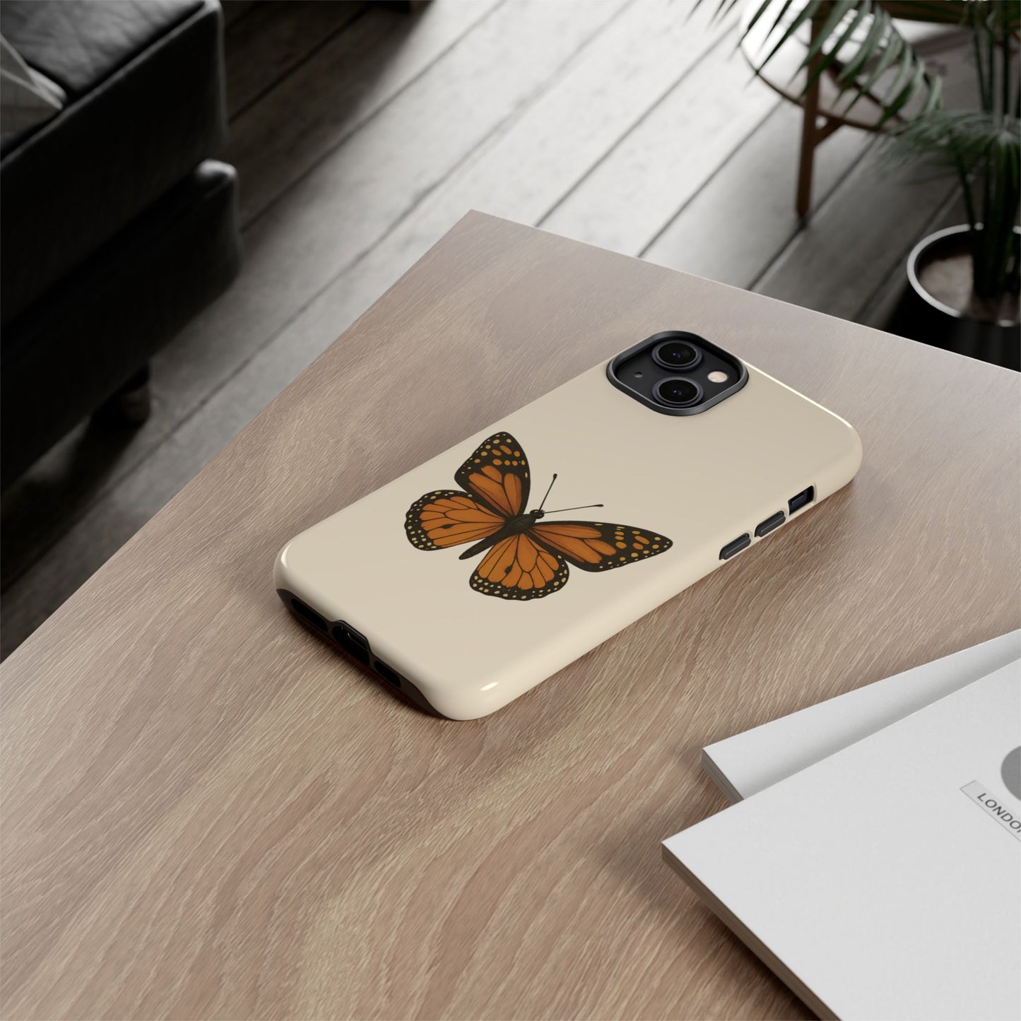 Butterfly Phone Case, Tough Phone Cover for Nature Lovers, Floral Design, Gift for Her, Trendy Cell Phone Protector
