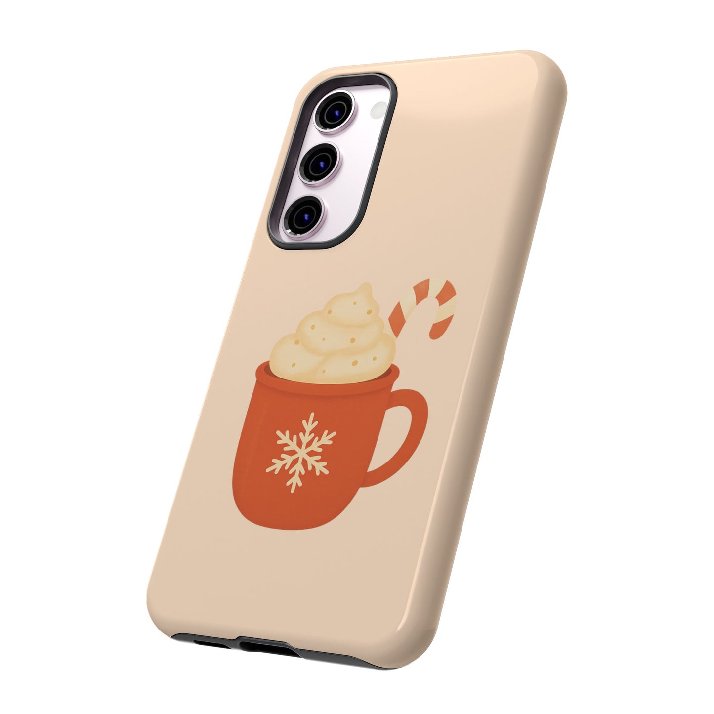 Cozy Holiday Phone Case with Hot Cocoa Design, Winter Style Cover, Cute Gift for Coffee Lovers, Seasonal Accessories, Fun Gadget Decor