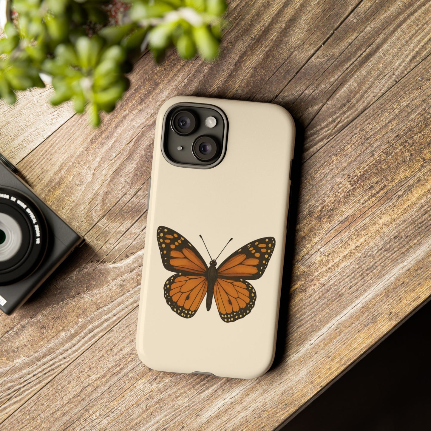 Butterfly Phone Case, Tough Phone Cover for Nature Lovers, Floral Design, Gift for Her, Trendy Cell Phone Protector