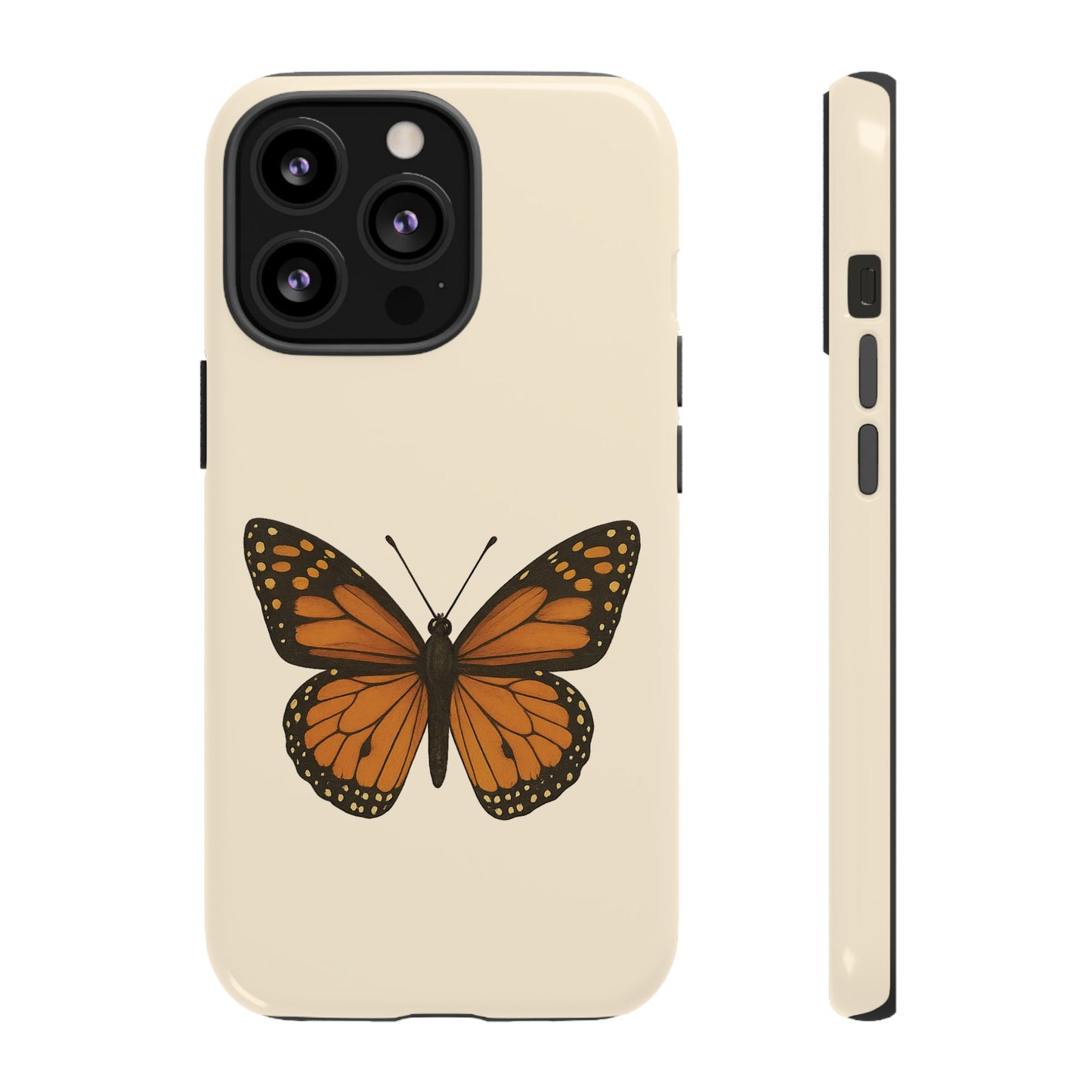 Butterfly Phone Case, Tough Phone Cover for Nature Lovers, Floral Design, Gift for Her, Trendy Cell Phone Protector