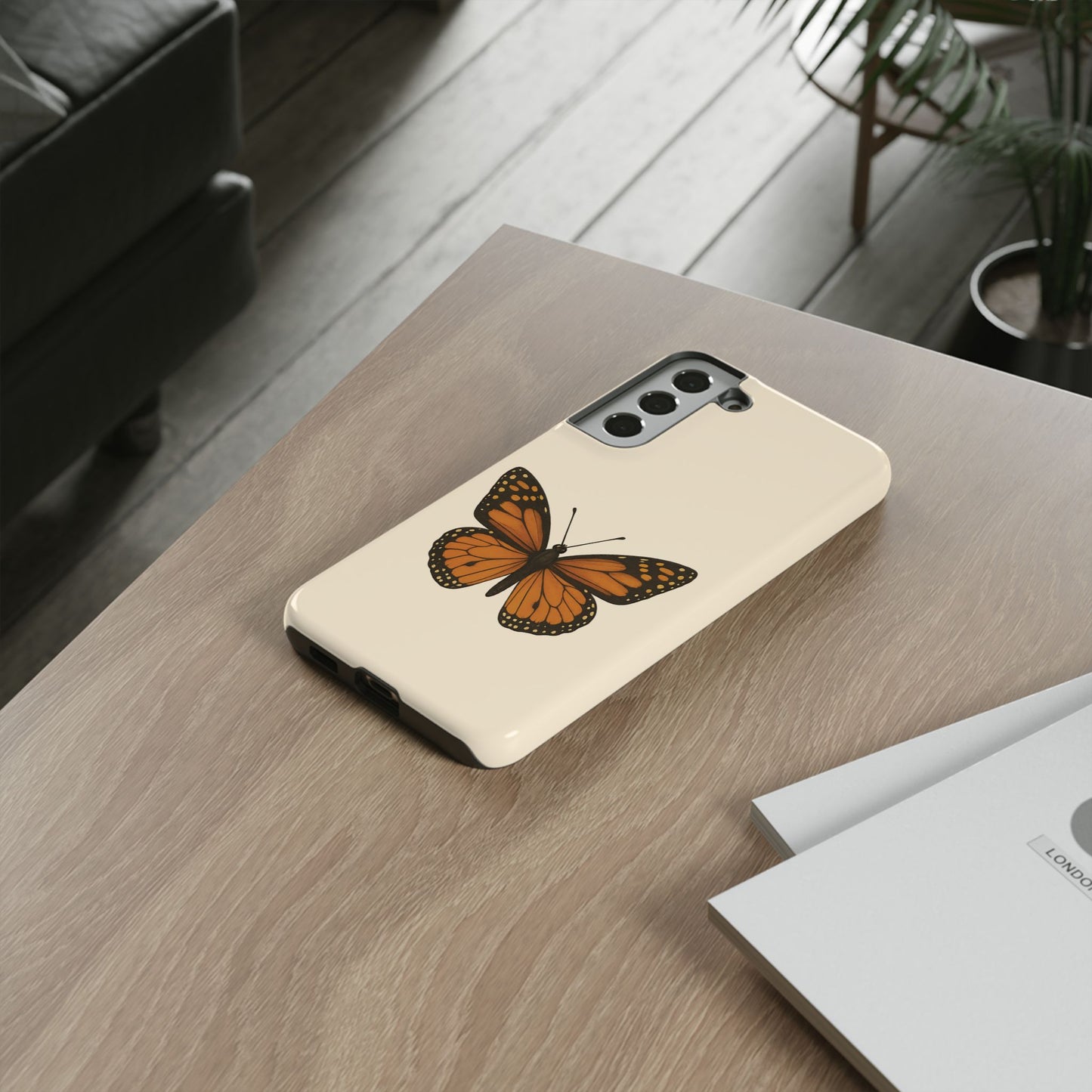 Butterfly Phone Case, Tough Phone Cover for Nature Lovers, Floral Design, Gift for Her, Trendy Cell Phone Protector