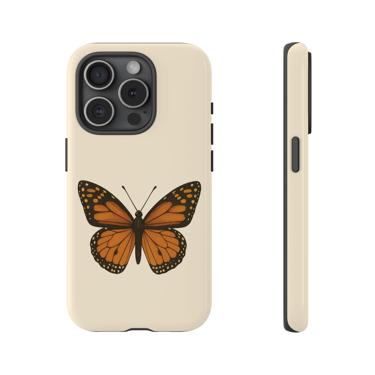 Butterfly Phone Case, Tough Phone Cover for Nature Lovers, Floral Design, Gift for Her, Trendy Cell Phone Protector