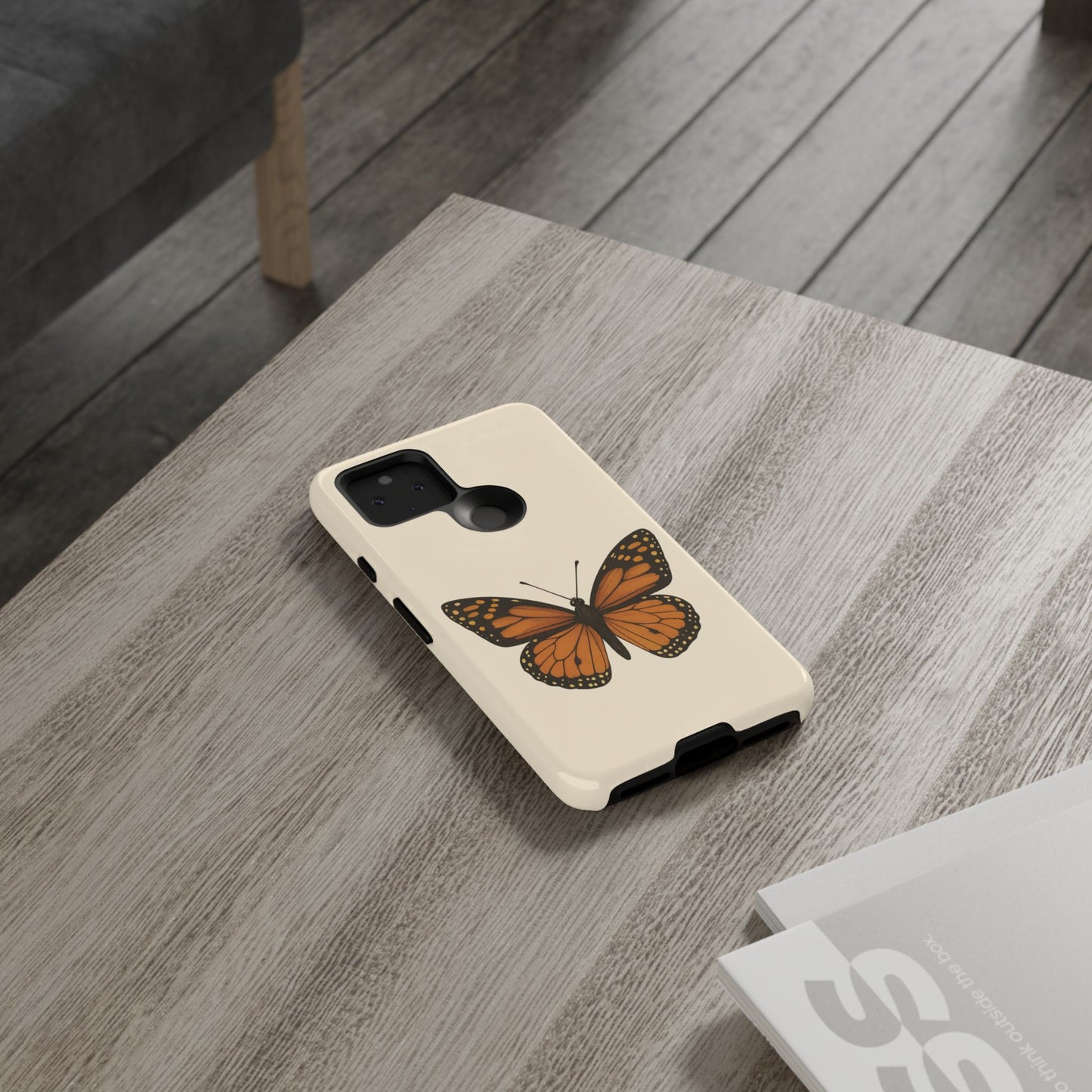Butterfly Phone Case, Tough Phone Cover for Nature Lovers, Floral Design, Gift for Her, Trendy Cell Phone Protector