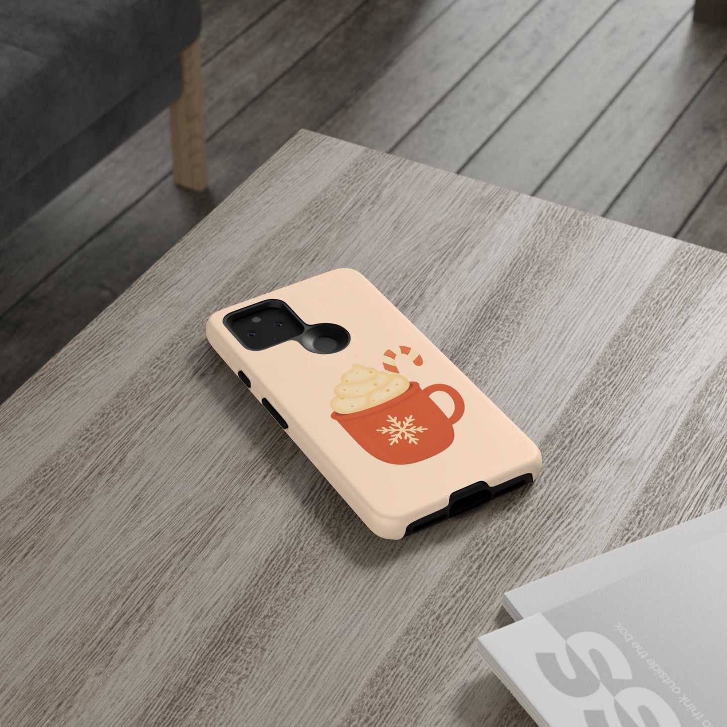 Cozy Holiday Phone Case with Hot Cocoa Design, Winter Style Cover, Cute Gift for Coffee Lovers, Seasonal Accessories, Fun Gadget Decor