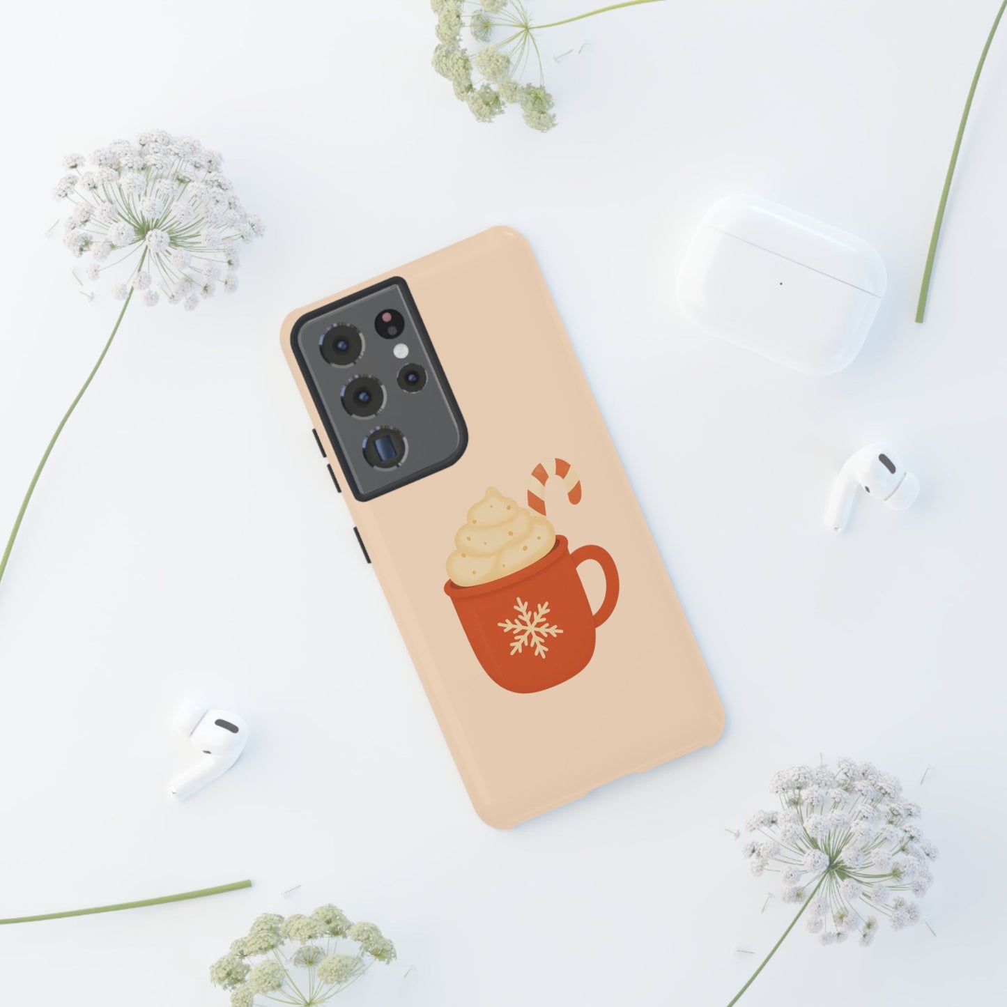 Cozy Holiday Phone Case with Hot Cocoa Design, Winter Style Cover, Cute Gift for Coffee Lovers, Seasonal Accessories, Fun Gadget Decor