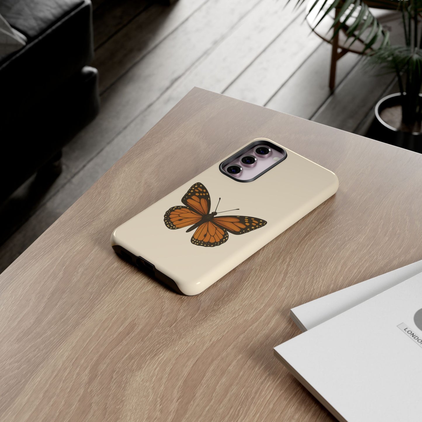 Butterfly Phone Case, Tough Phone Cover for Nature Lovers, Floral Design, Gift for Her, Trendy Cell Phone Protector