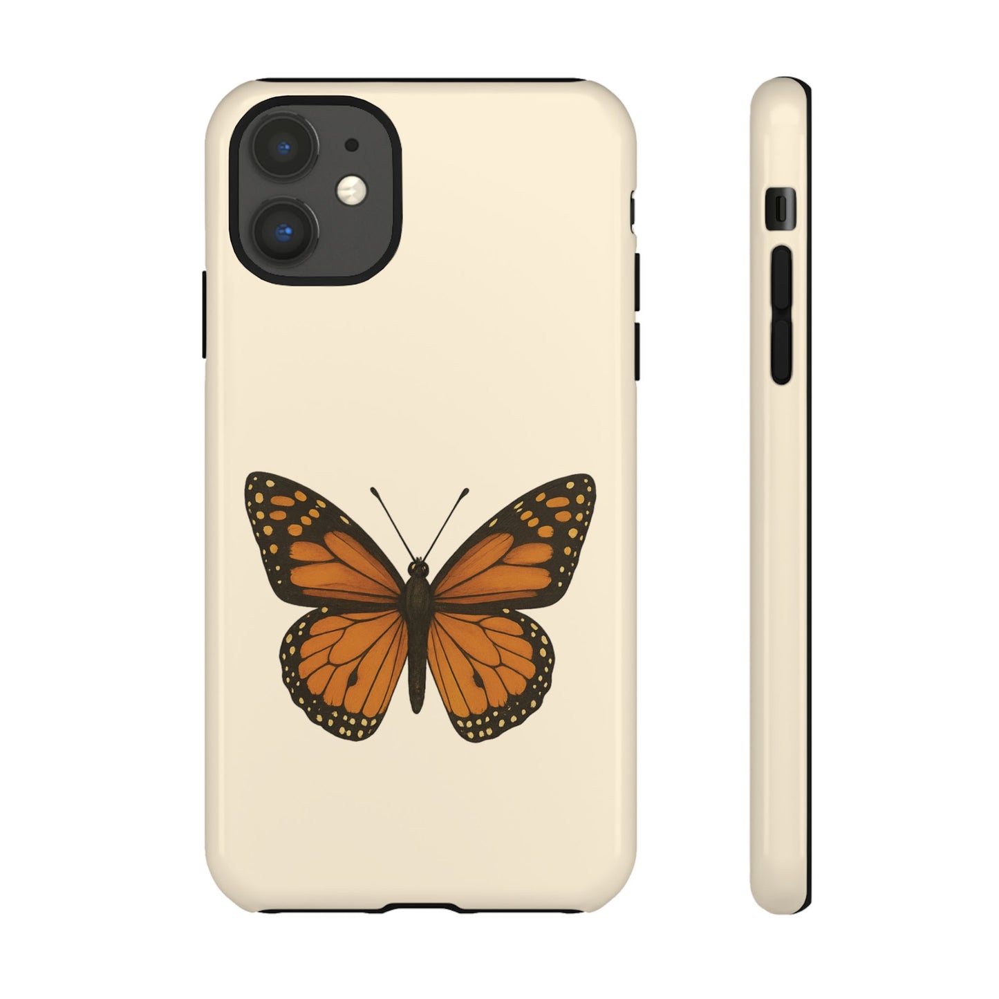 Butterfly Phone Case, Tough Phone Cover for Nature Lovers, Floral Design, Gift for Her, Trendy Cell Phone Protector