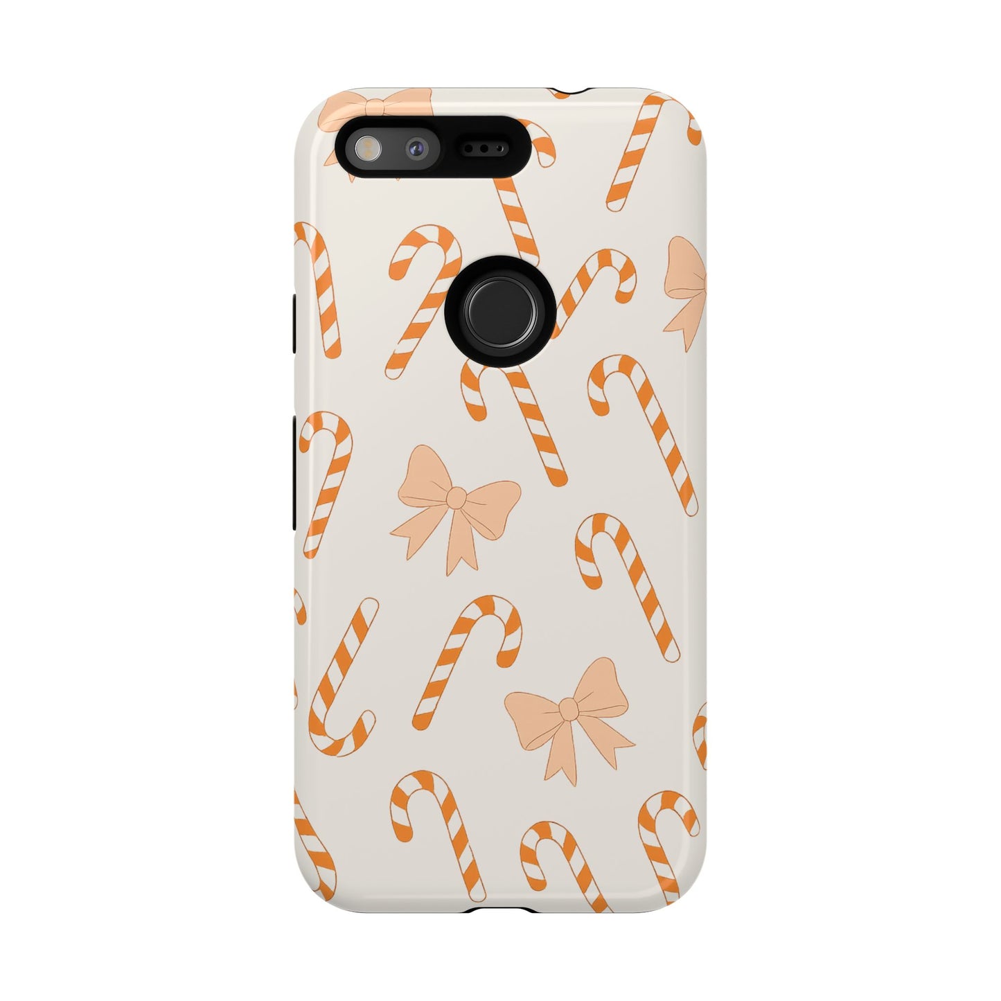 Candy Cane Phone Case with Bow | Holiday Gift for Her | Cute Mobile Cover | Christmas Decor | Festive Accessories
