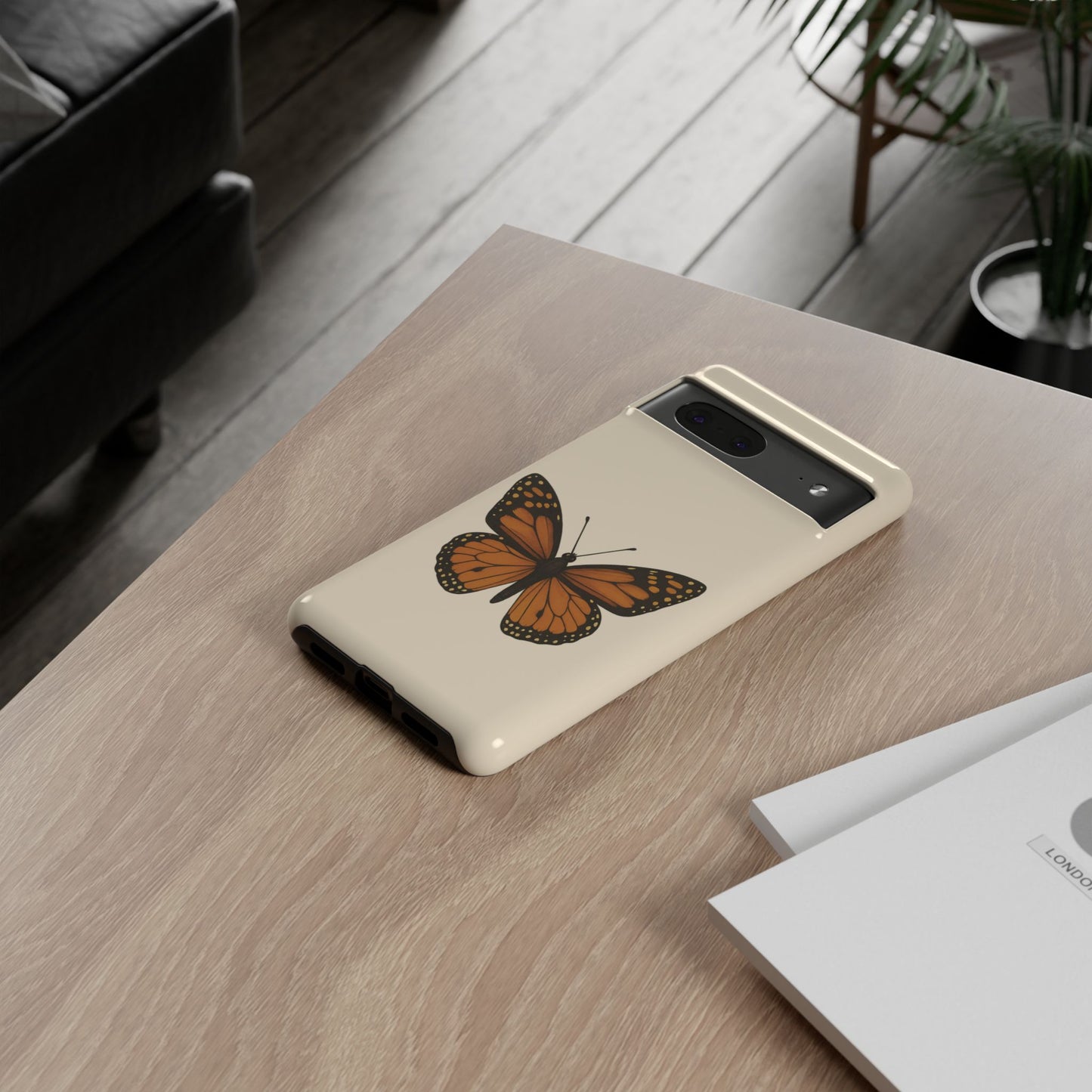 Butterfly Phone Case, Tough Phone Cover for Nature Lovers, Floral Design, Gift for Her, Trendy Cell Phone Protector