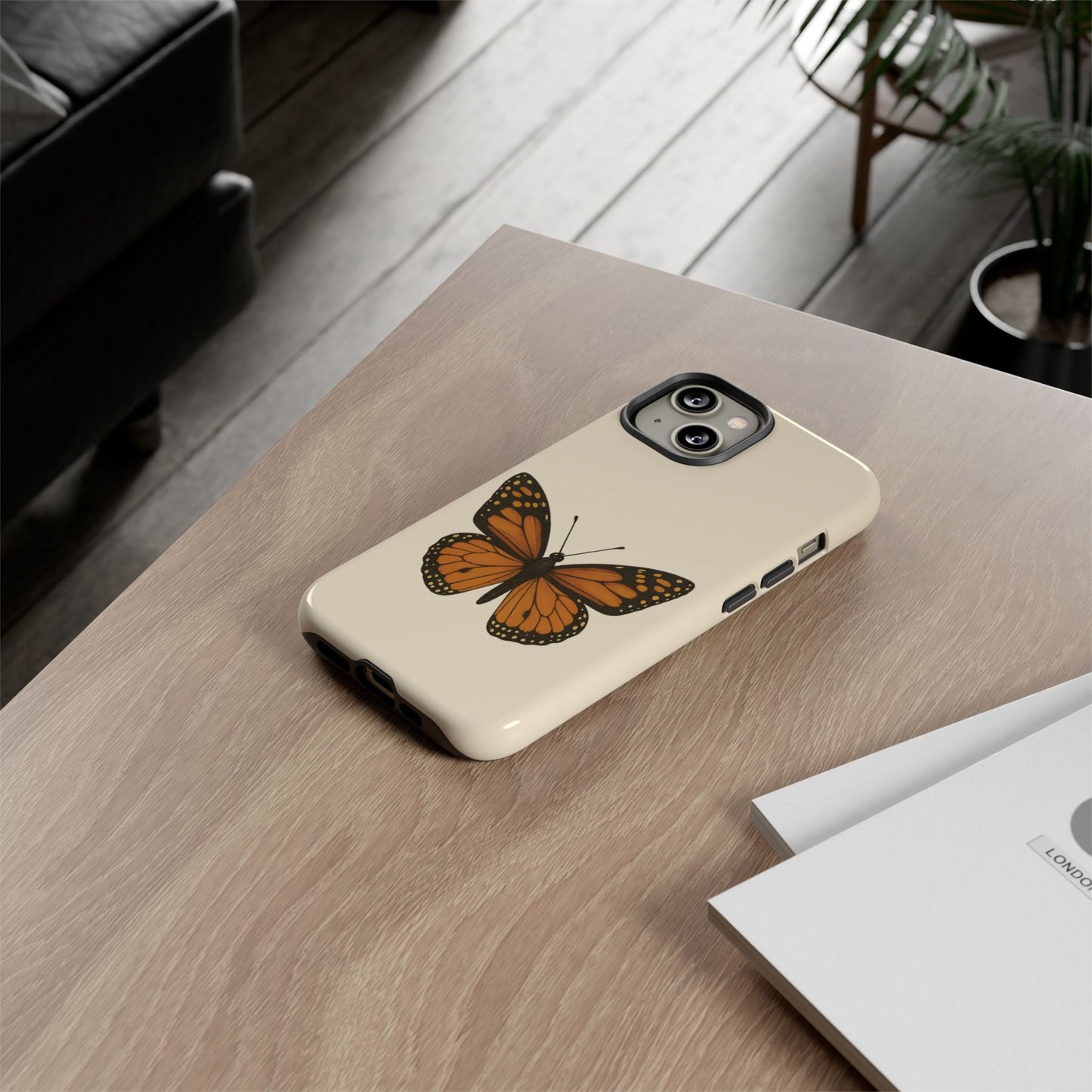 Butterfly Phone Case, Tough Phone Cover for Nature Lovers, Floral Design, Gift for Her, Trendy Cell Phone Protector