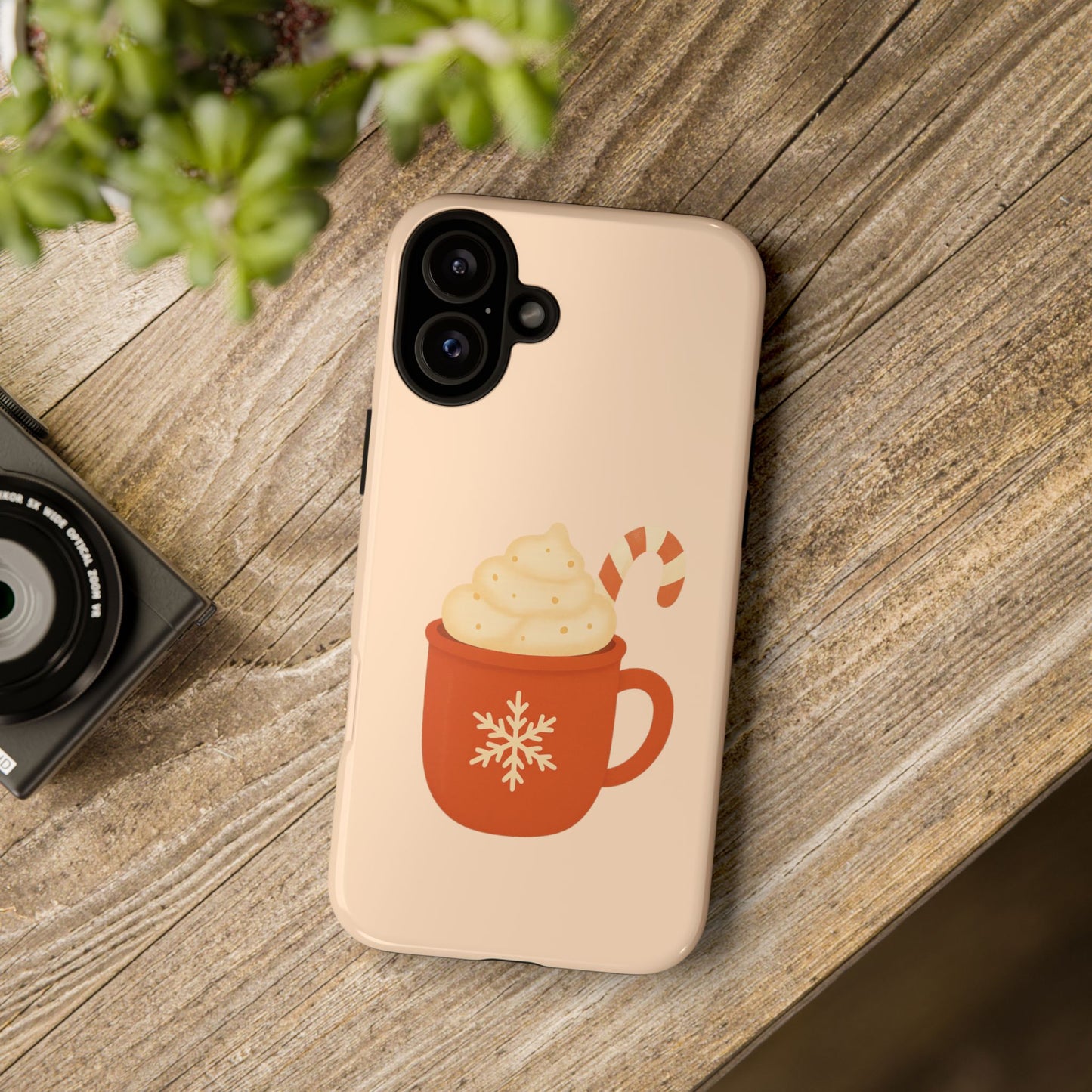 Cozy Holiday Phone Case with Hot Cocoa Design, Winter Style Cover, Cute Gift for Coffee Lovers, Seasonal Accessories, Fun Gadget Decor
