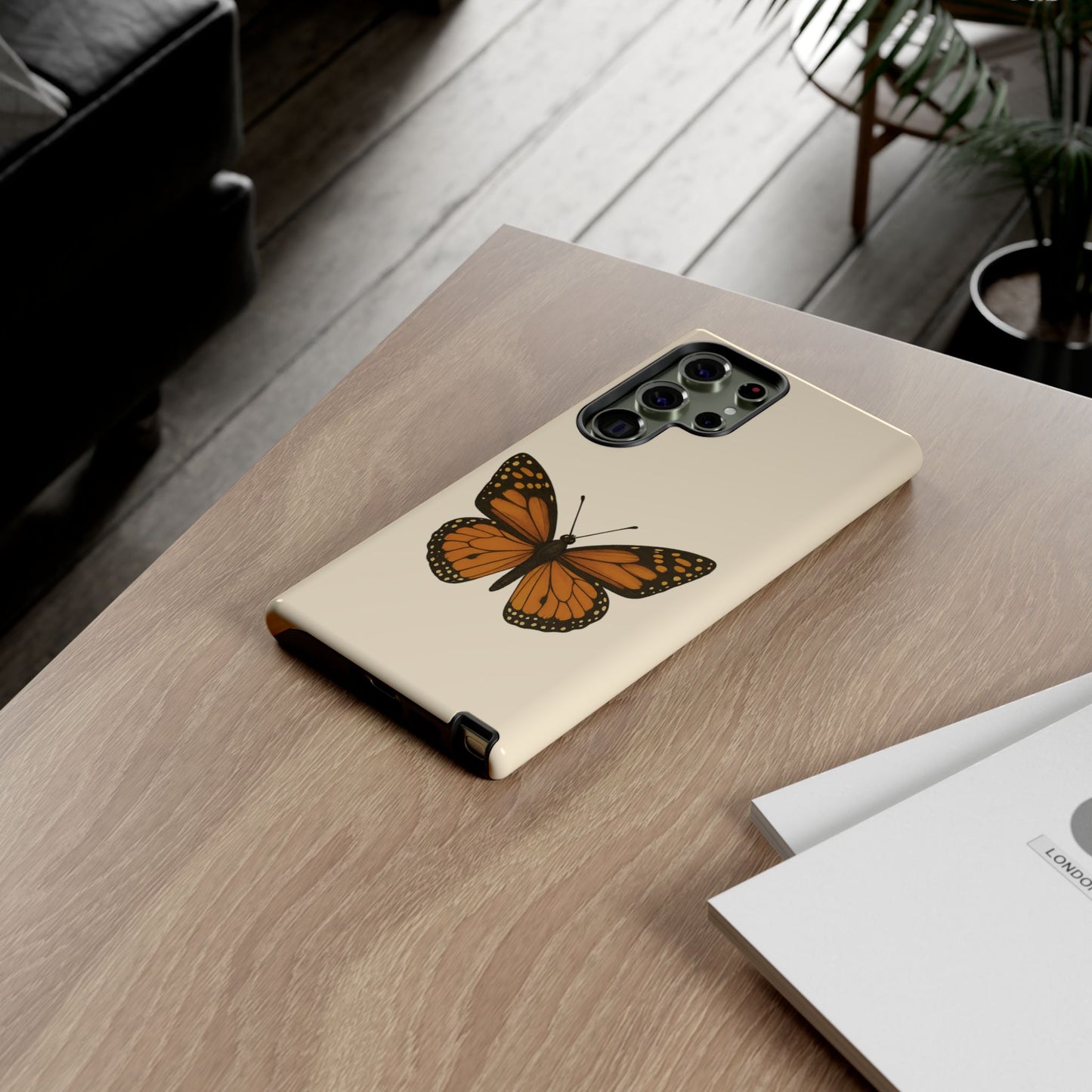 Butterfly Phone Case, Tough Phone Cover for Nature Lovers, Floral Design, Gift for Her, Trendy Cell Phone Protector