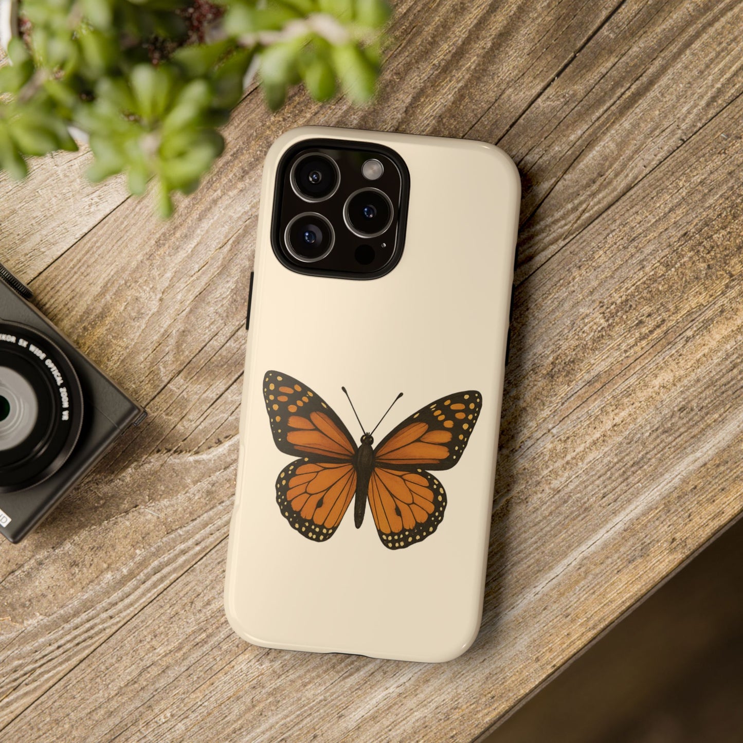 Butterfly Phone Case, Tough Phone Cover for Nature Lovers, Floral Design, Gift for Her, Trendy Cell Phone Protector