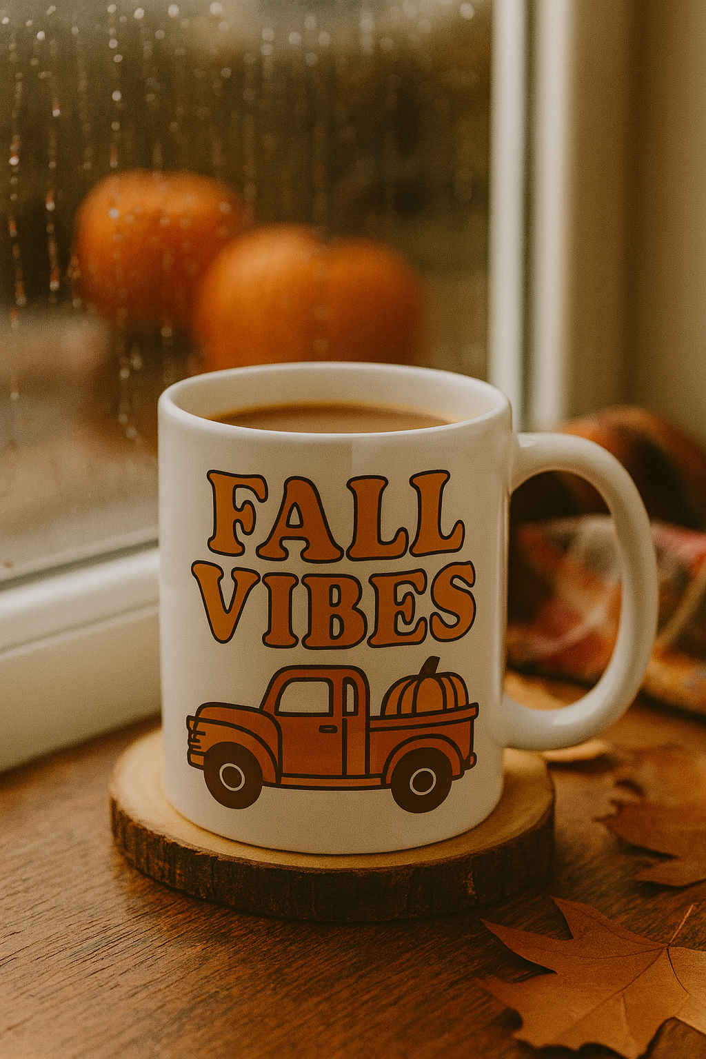 Fall Vibes Ceramic Mug | Perfect for Autumn, Coffee Lover Gift, Seasonal Decor, Thanksgiving, Cozy Warmth