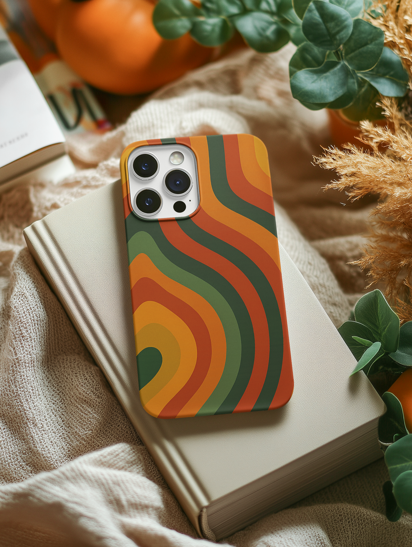 Retro Wave Phone Case, Boho iPhone Cover, Tough Cases for Nature Lovers, Groovy Gift for Him, Eco-Friendly Phone Accessories