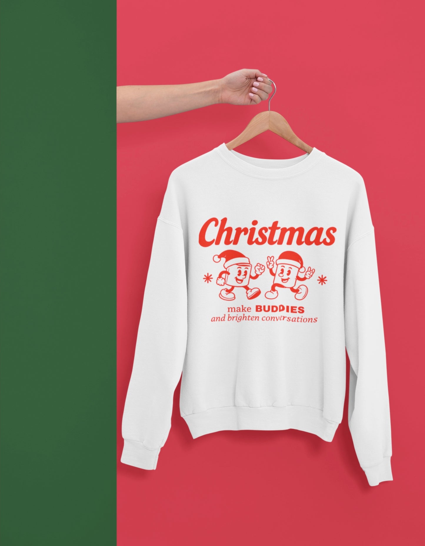 Christmas Buddy Crewneck Sweatshirt | Holiday Pullover, Winter Gift, Unisex Sweatshirt, Cozy Apparel, Festive Outfit