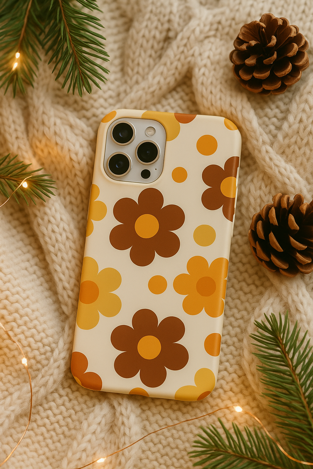 Flower Pattern Phone Case, Cute Phone Cover, Floral Design, Tough Phone Accessories, Gifts for Her, Boho Style Case