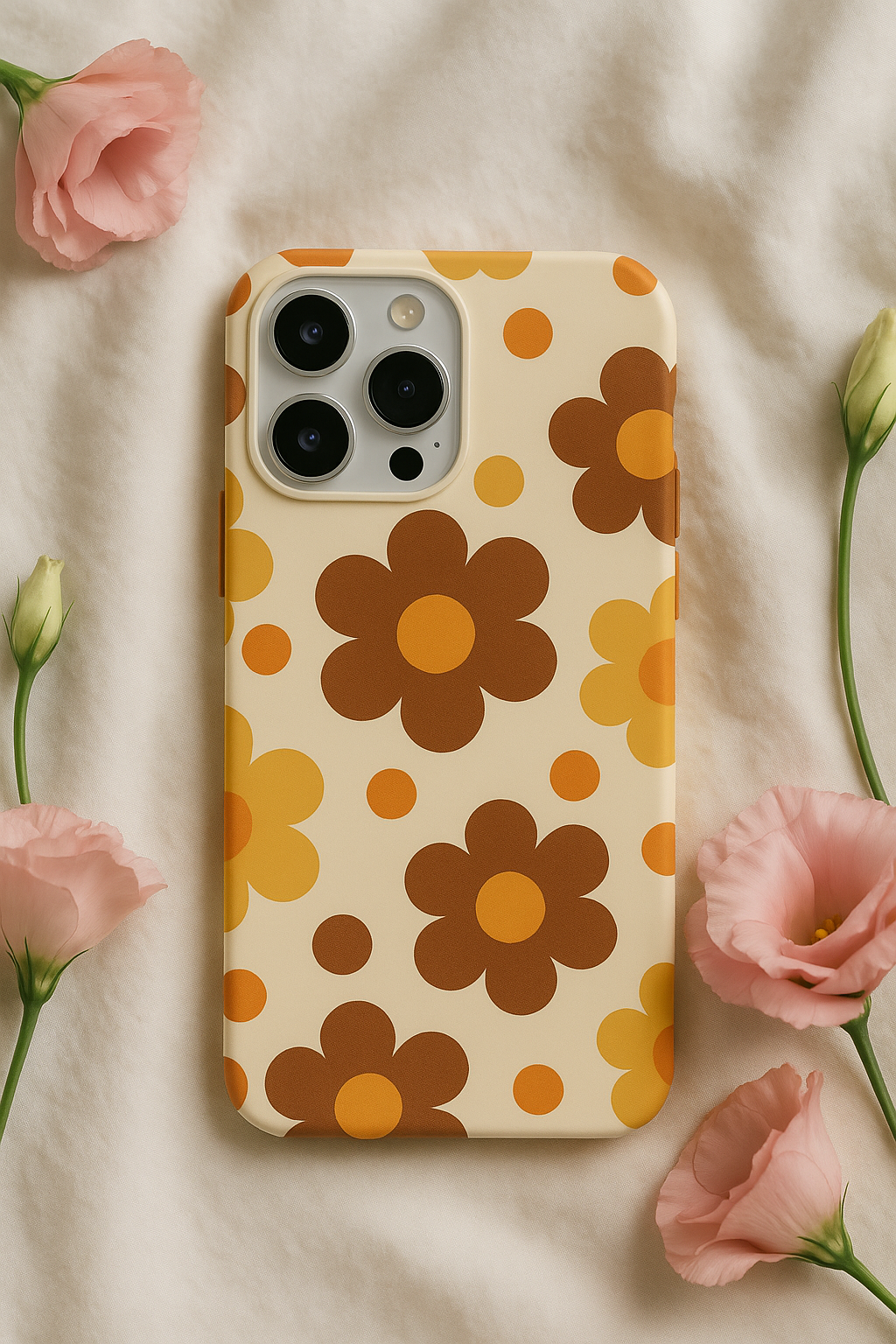 Flower Pattern Phone Case, Cute Phone Cover, Floral Design, Tough Phone Accessories, Gifts for Her, Boho Style Case