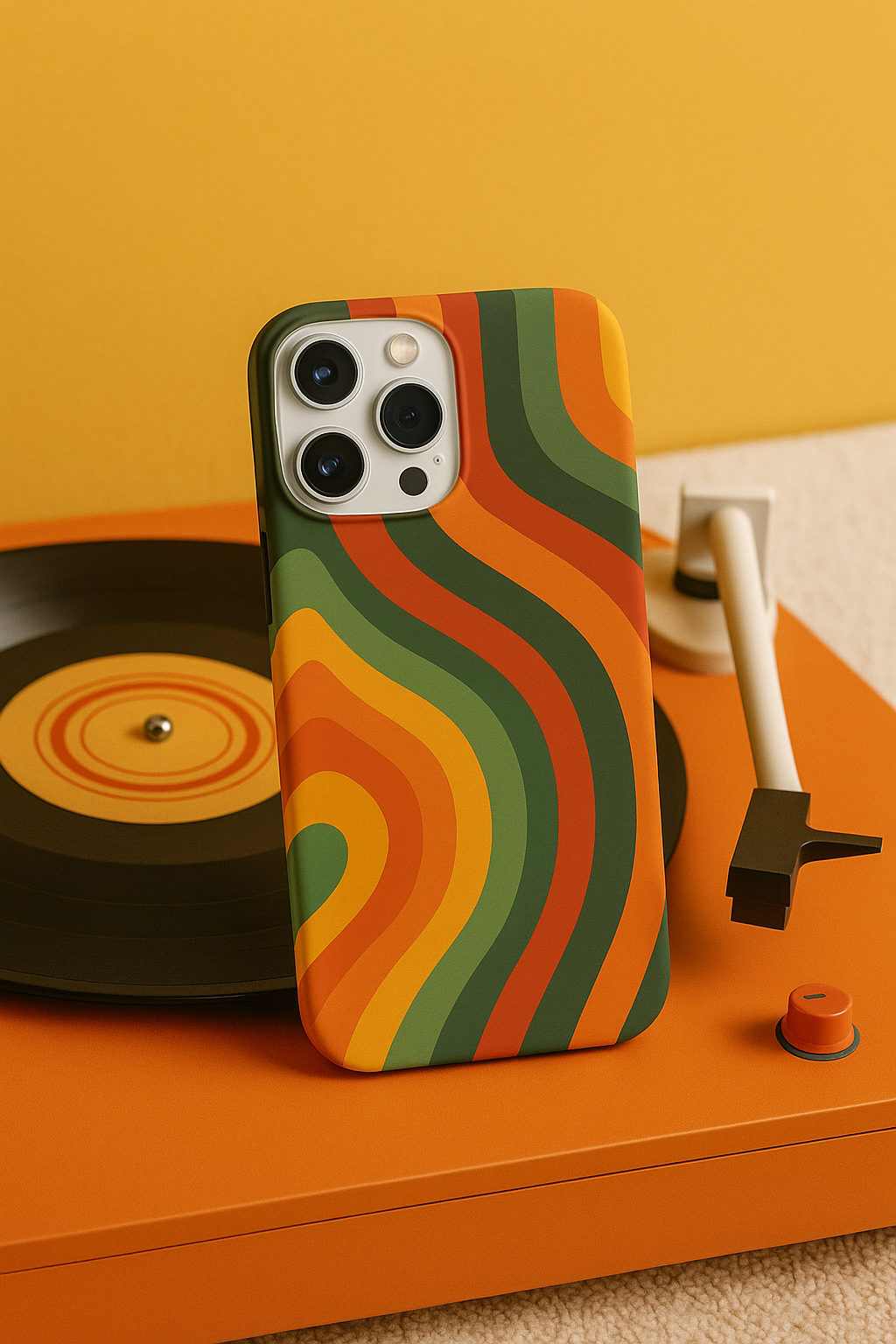 Retro Wave Phone Case, Boho iPhone Cover, Tough Cases for Nature Lovers, Groovy Gift for Him, Eco-Friendly Phone Accessories