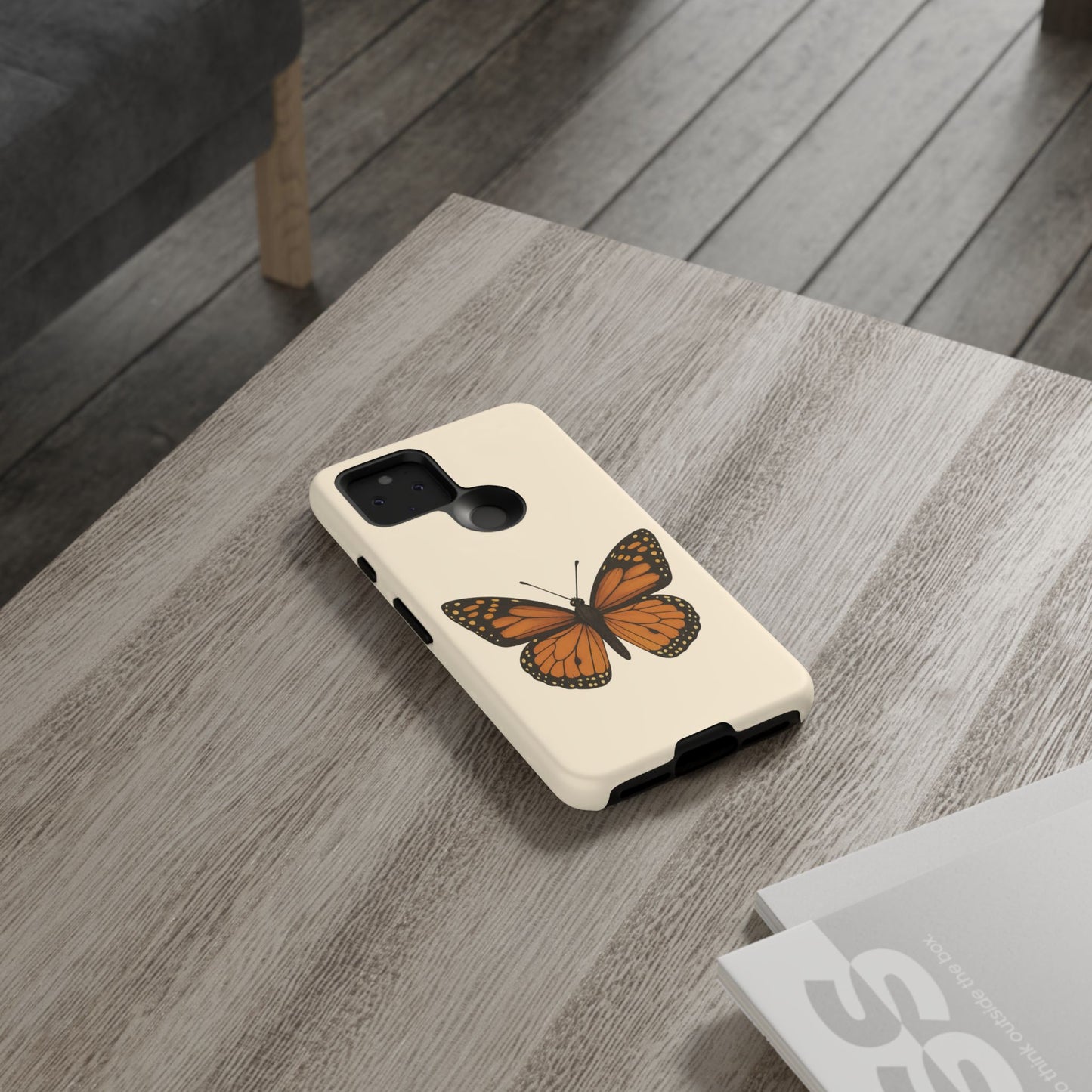 Butterfly Phone Case, Tough Phone Cover for Nature Lovers, Floral Design, Gift for Her, Trendy Cell Phone Protector