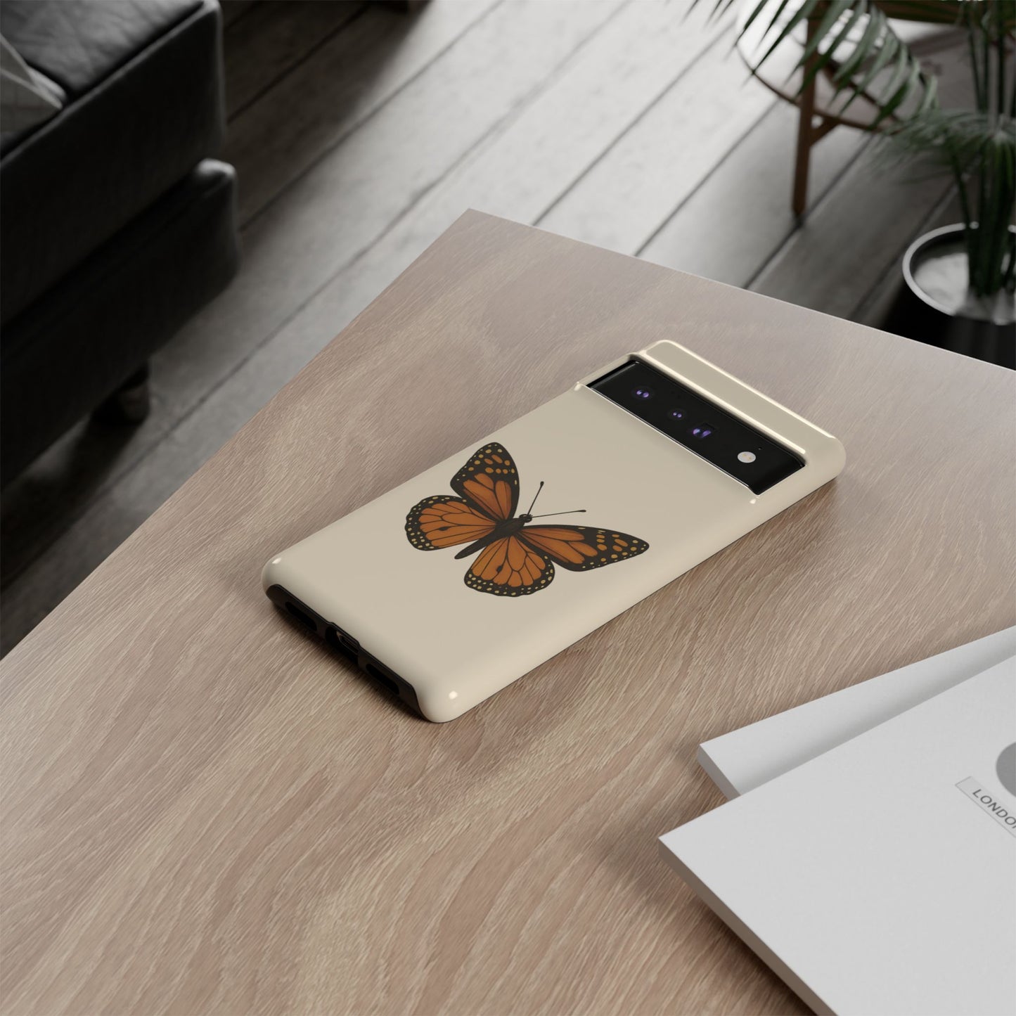 Butterfly Phone Case, Tough Phone Cover for Nature Lovers, Floral Design, Gift for Her, Trendy Cell Phone Protector