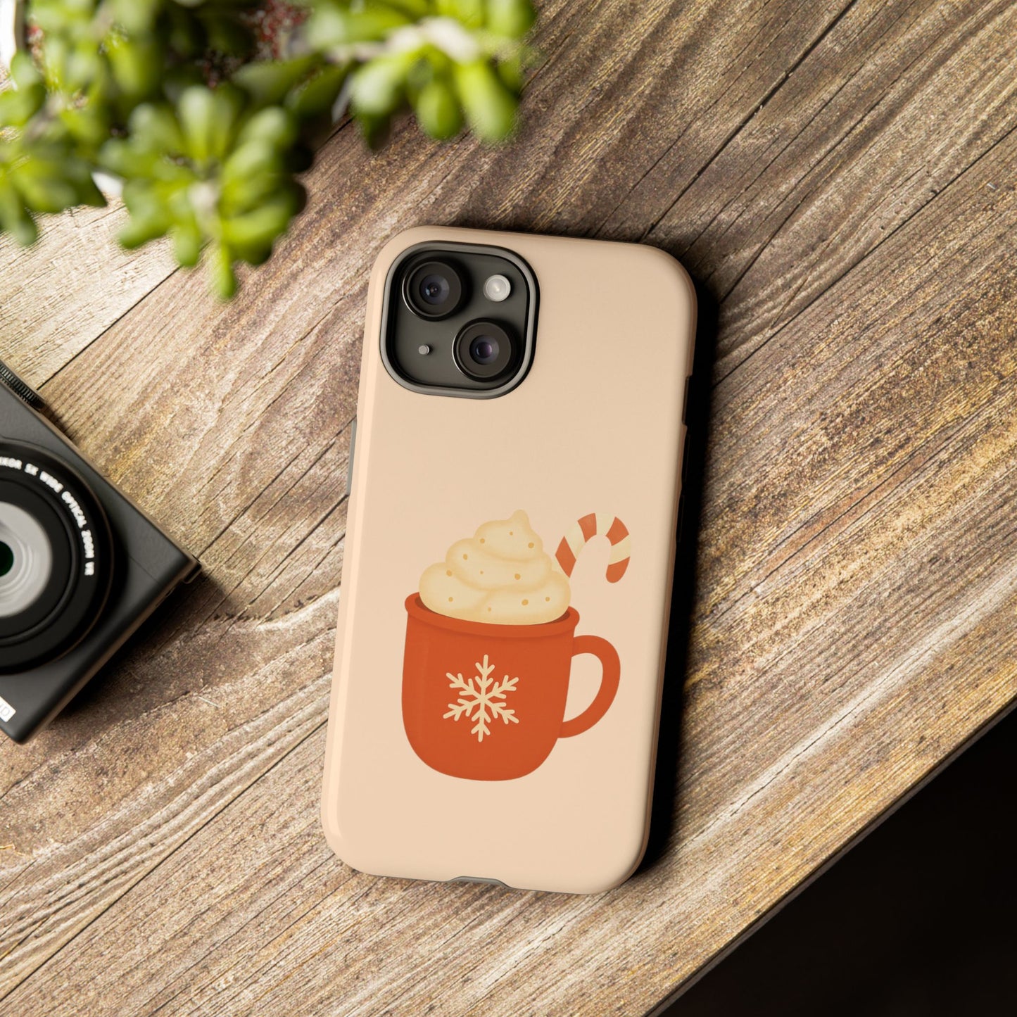 Cozy Holiday Phone Case with Hot Cocoa Design, Winter Style Cover, Cute Gift for Coffee Lovers, Seasonal Accessories, Fun Gadget Decor