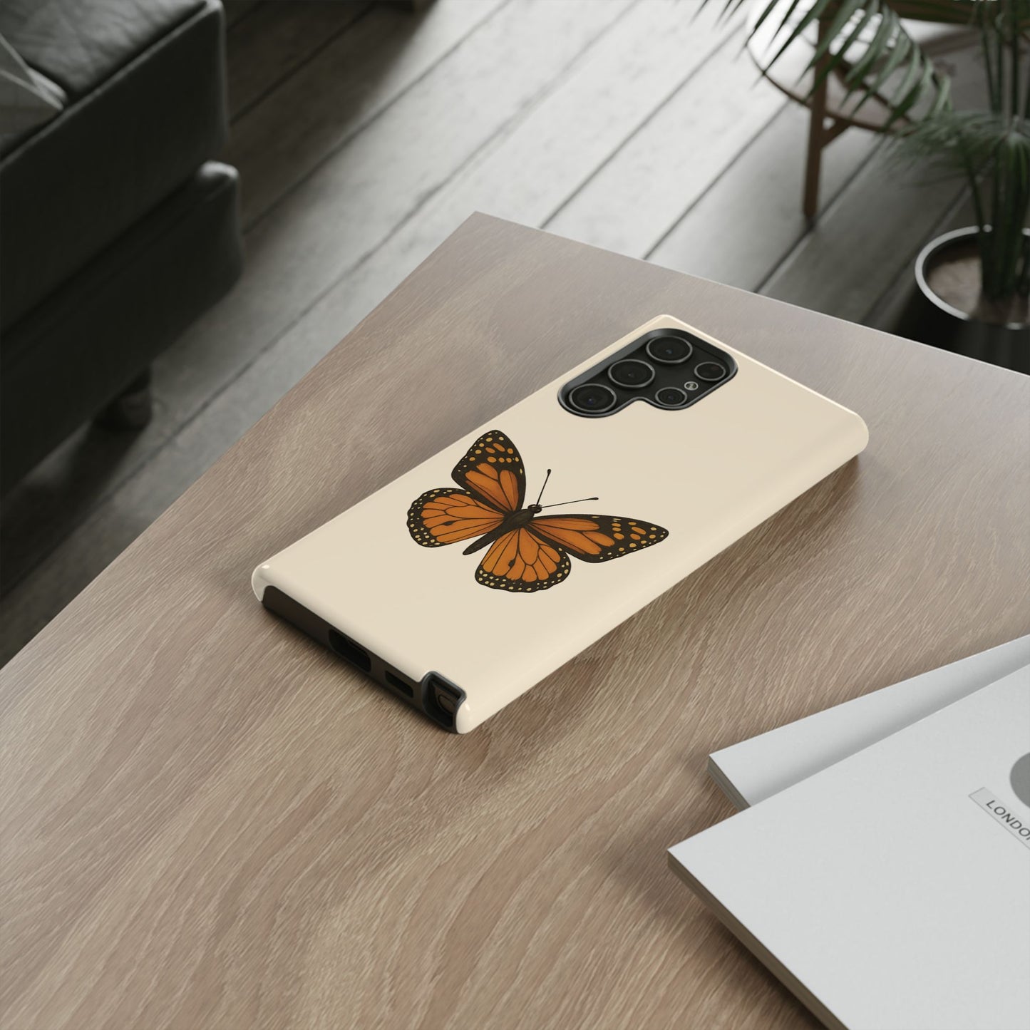 Butterfly Phone Case, Tough Phone Cover for Nature Lovers, Floral Design, Gift for Her, Trendy Cell Phone Protector