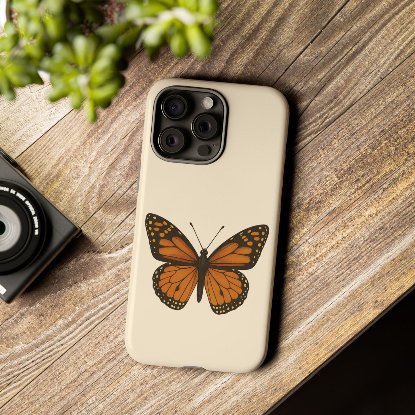 Butterfly Phone Case, Tough Phone Cover for Nature Lovers, Floral Design, Gift for Her, Trendy Cell Phone Protector