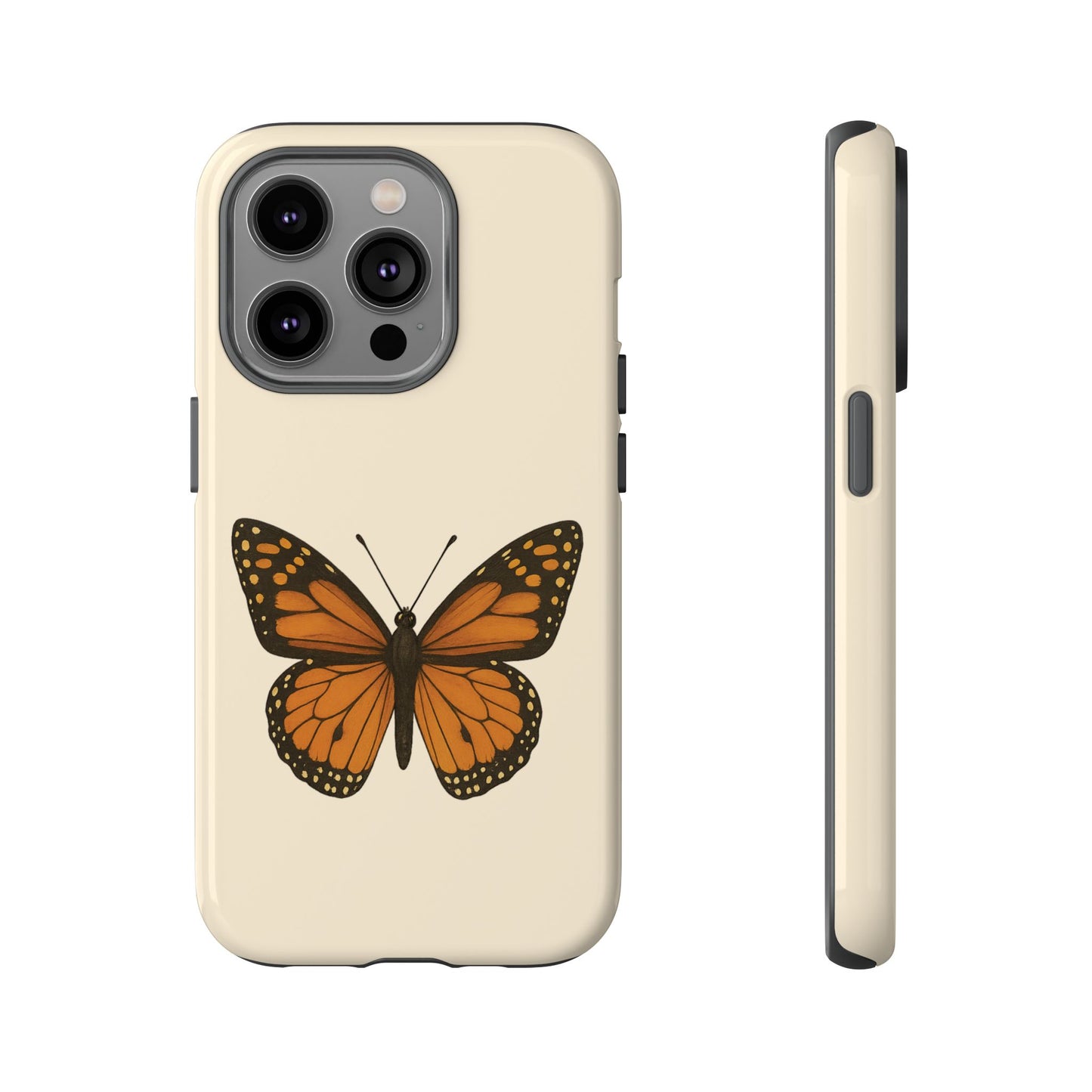 Butterfly Phone Case, Tough Phone Cover for Nature Lovers, Floral Design, Gift for Her, Trendy Cell Phone Protector