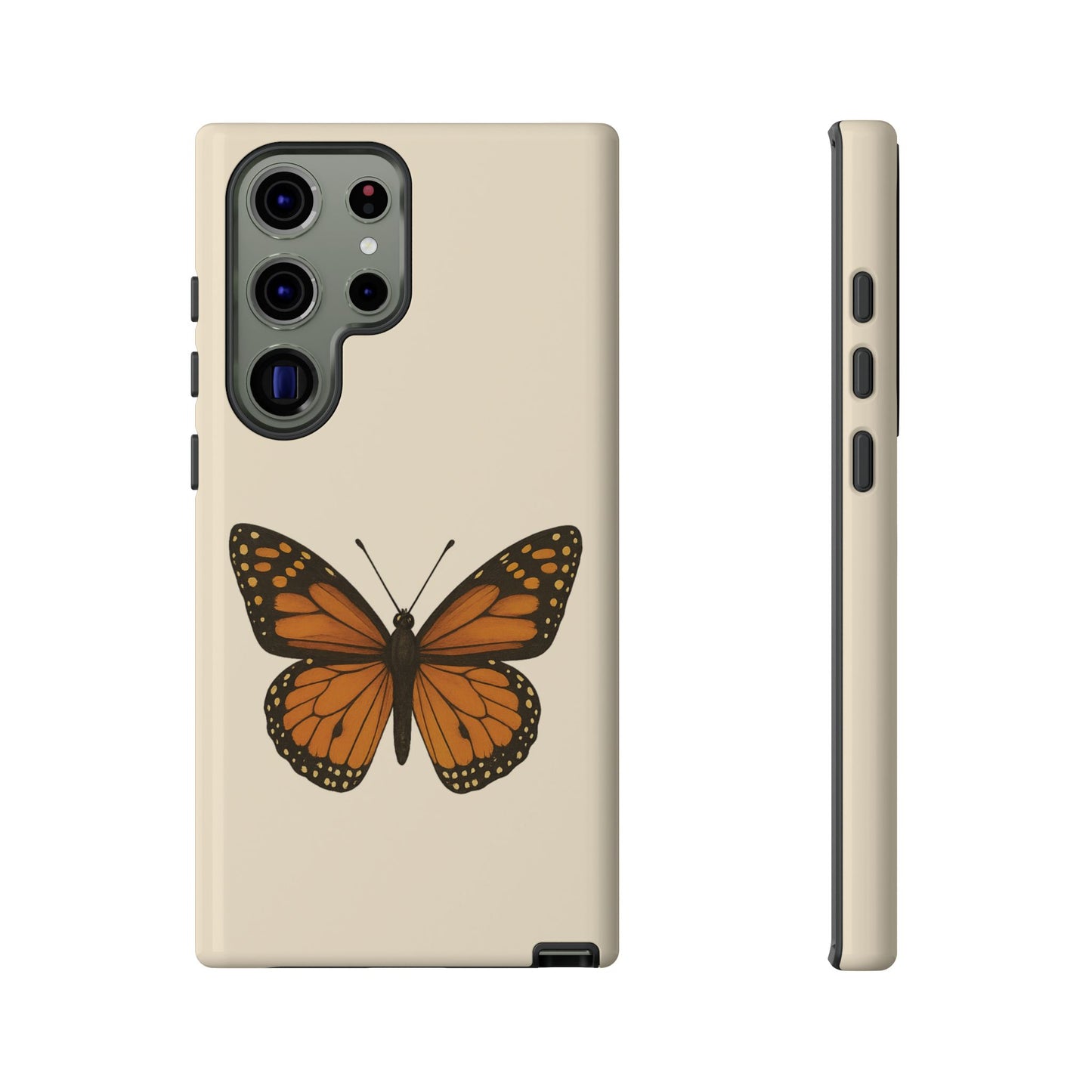 Butterfly Phone Case, Tough Phone Cover for Nature Lovers, Floral Design, Gift for Her, Trendy Cell Phone Protector
