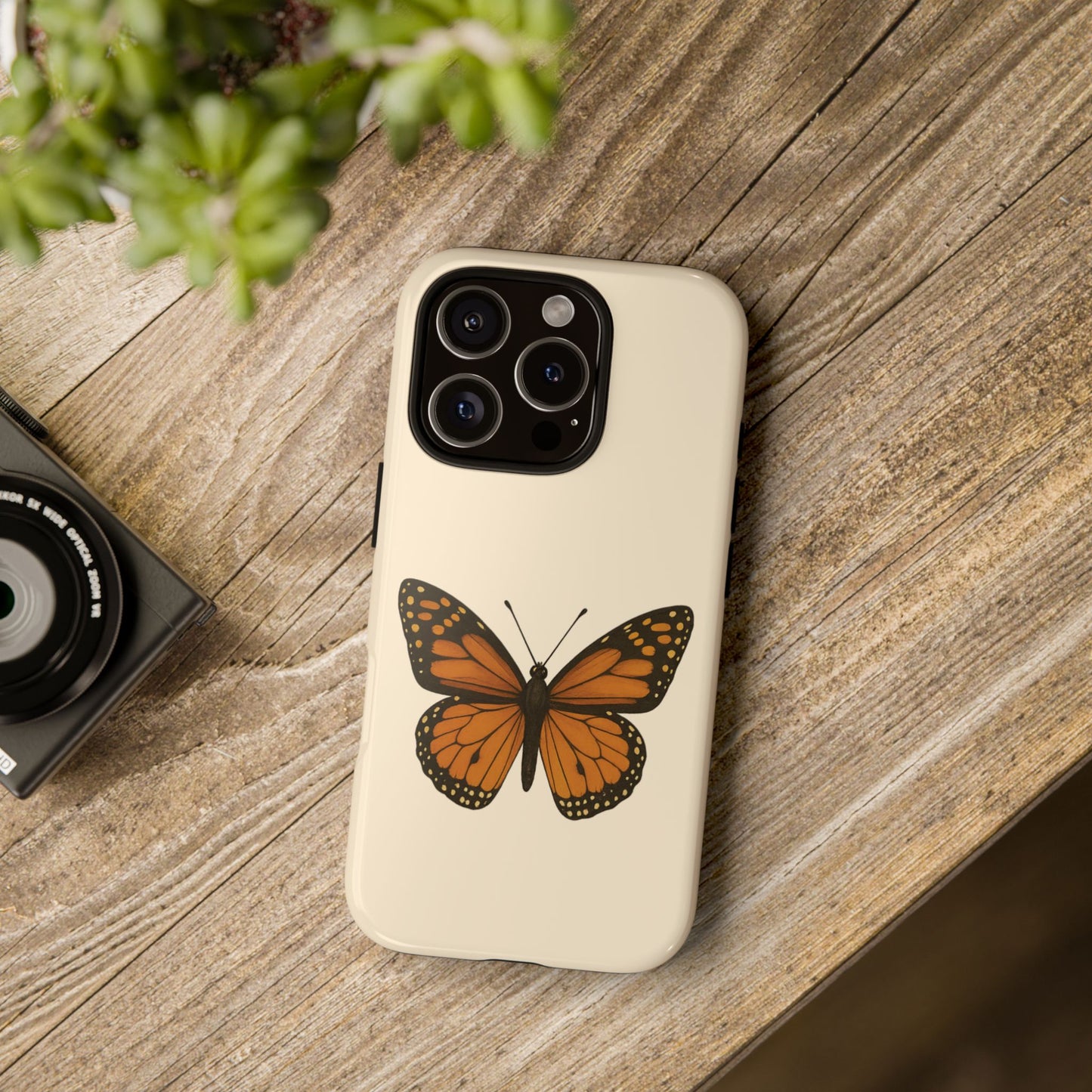 Butterfly Phone Case, Tough Phone Cover for Nature Lovers, Floral Design, Gift for Her, Trendy Cell Phone Protector