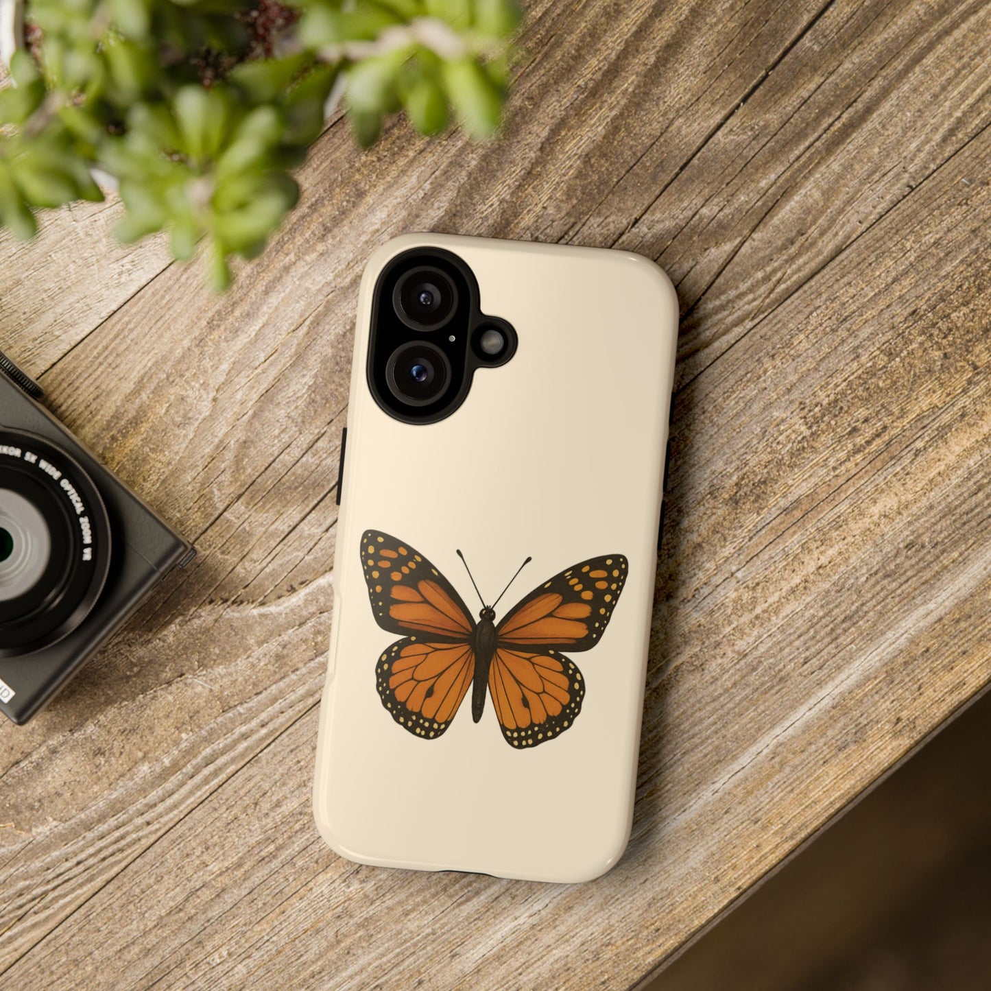 Butterfly Phone Case, Tough Phone Cover for Nature Lovers, Floral Design, Gift for Her, Trendy Cell Phone Protector