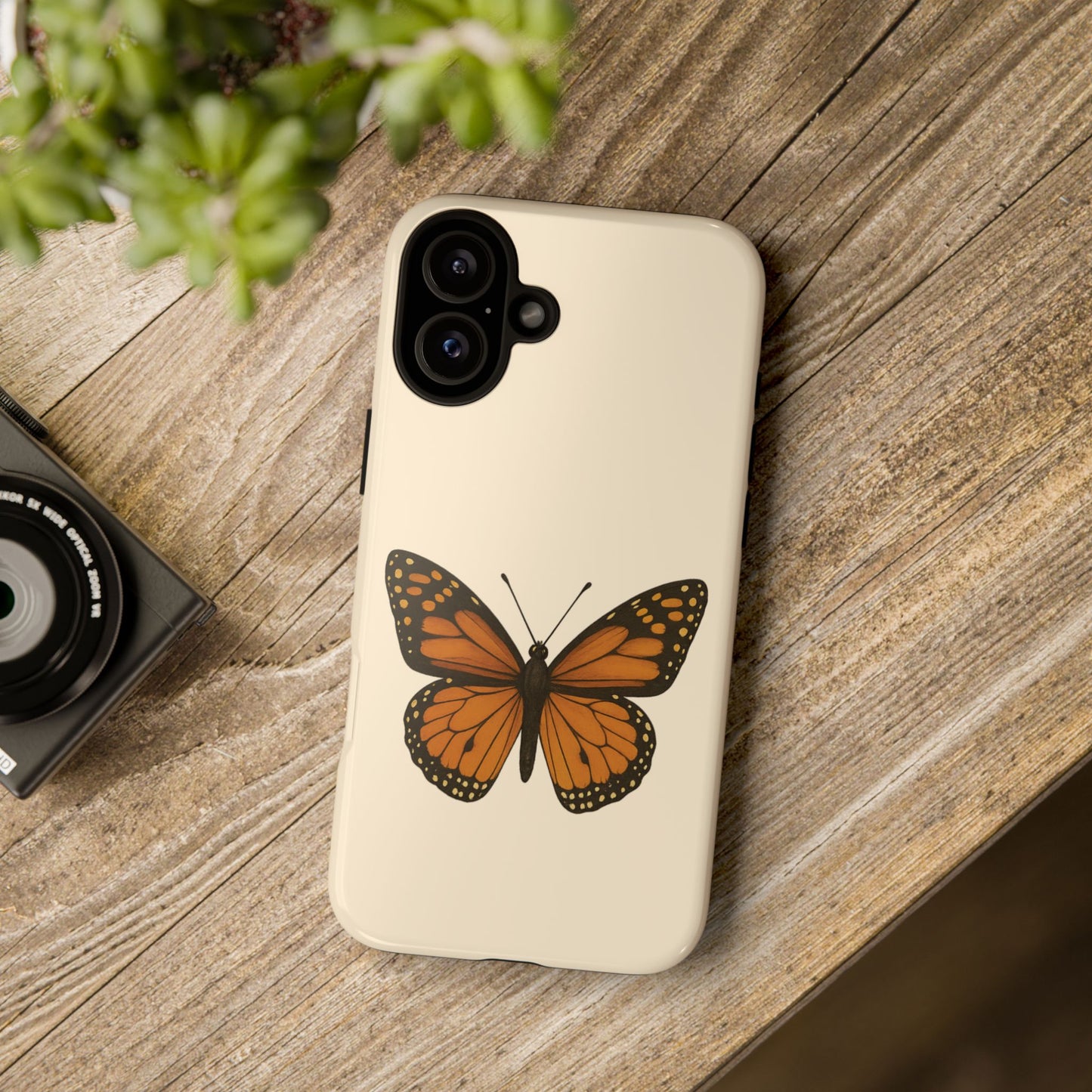 Butterfly Phone Case, Tough Phone Cover for Nature Lovers, Floral Design, Gift for Her, Trendy Cell Phone Protector