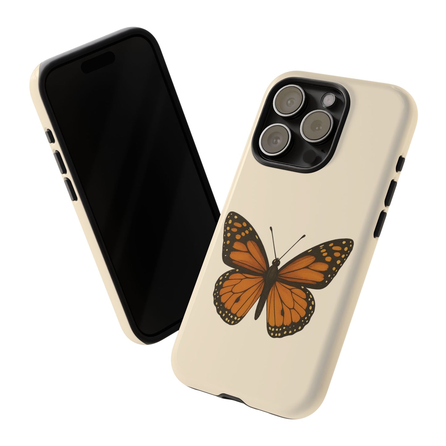 Butterfly Phone Case, Tough Phone Cover for Nature Lovers, Floral Design, Gift for Her, Trendy Cell Phone Protector