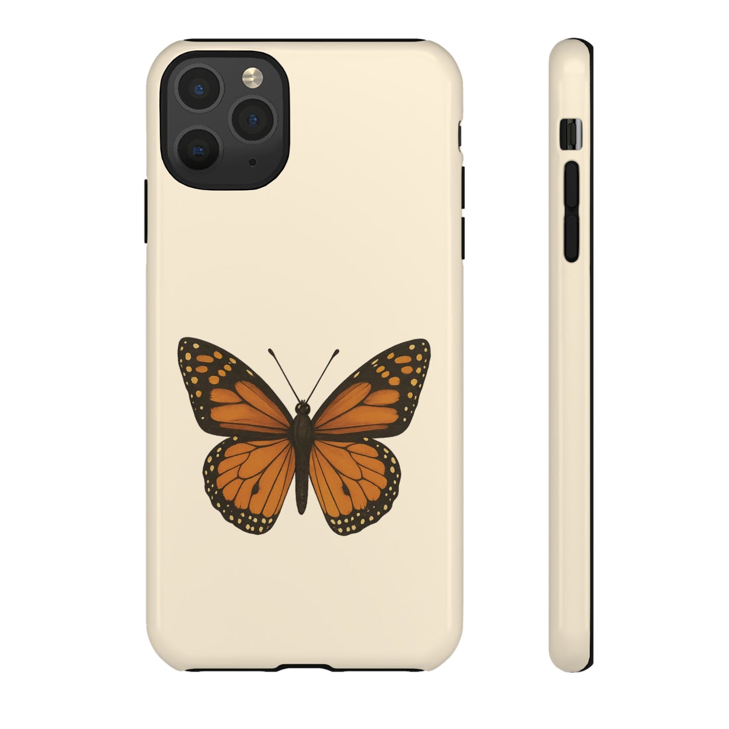 Butterfly Phone Case, Tough Phone Cover for Nature Lovers, Floral Design, Gift for Her, Trendy Cell Phone Protector