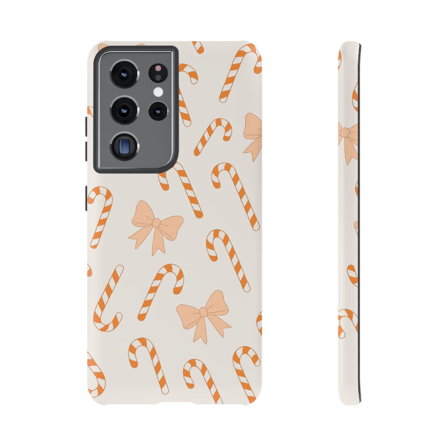 Candy Cane Phone Case with Bow | Holiday Gift for Her | Cute Mobile Cover | Christmas Decor | Festive Accessories