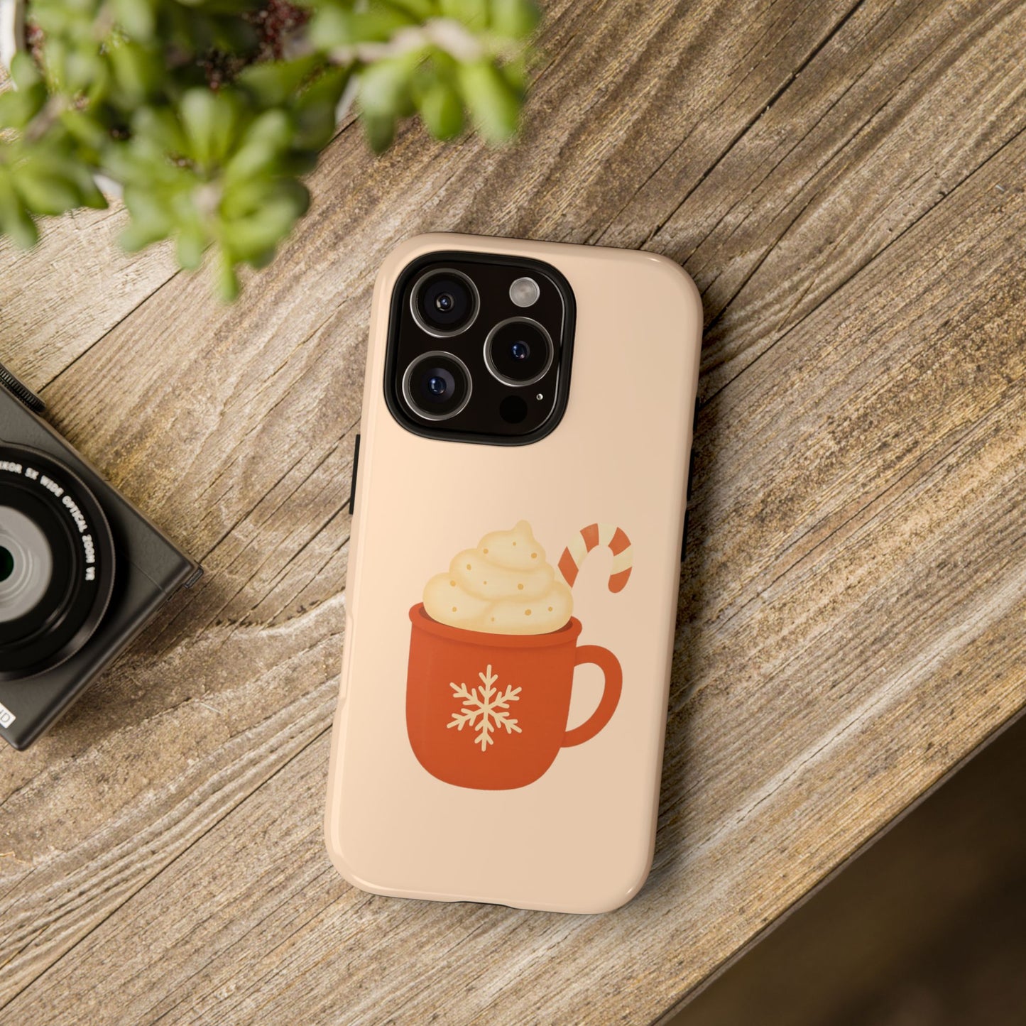Cozy Holiday Phone Case with Hot Cocoa Design, Winter Style Cover, Cute Gift for Coffee Lovers, Seasonal Accessories, Fun Gadget Decor