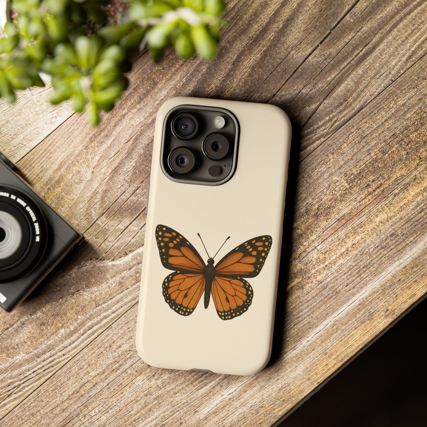 Butterfly Phone Case, Tough Phone Cover for Nature Lovers, Floral Design, Gift for Her, Trendy Cell Phone Protector