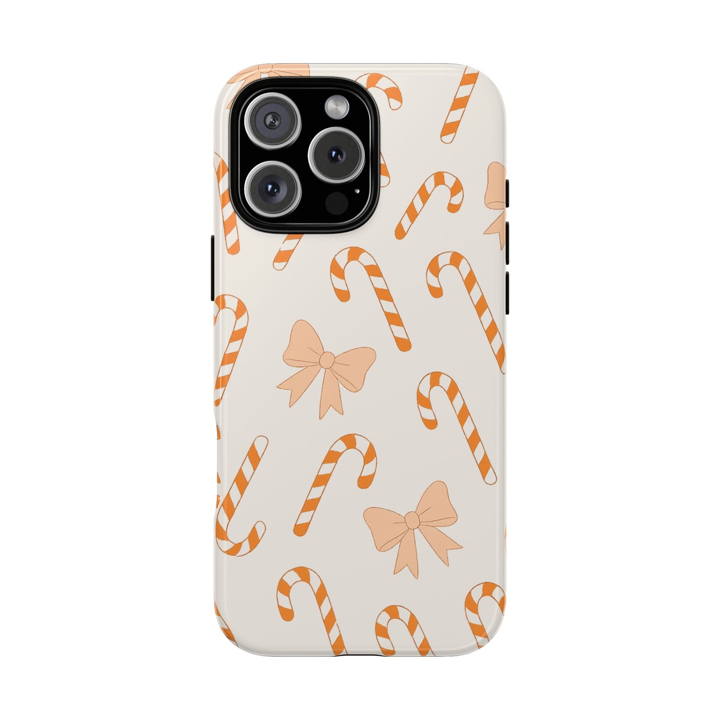 Candy Cane Phone Case with Bow | Holiday Gift for Her | Cute Mobile Cover | Christmas Decor | Festive Accessories