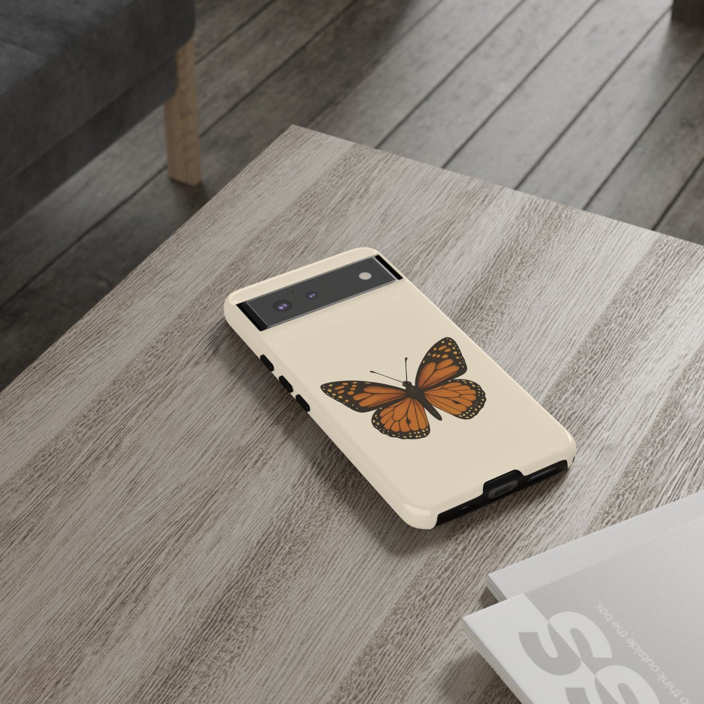 Butterfly Phone Case, Tough Phone Cover for Nature Lovers, Floral Design, Gift for Her, Trendy Cell Phone Protector