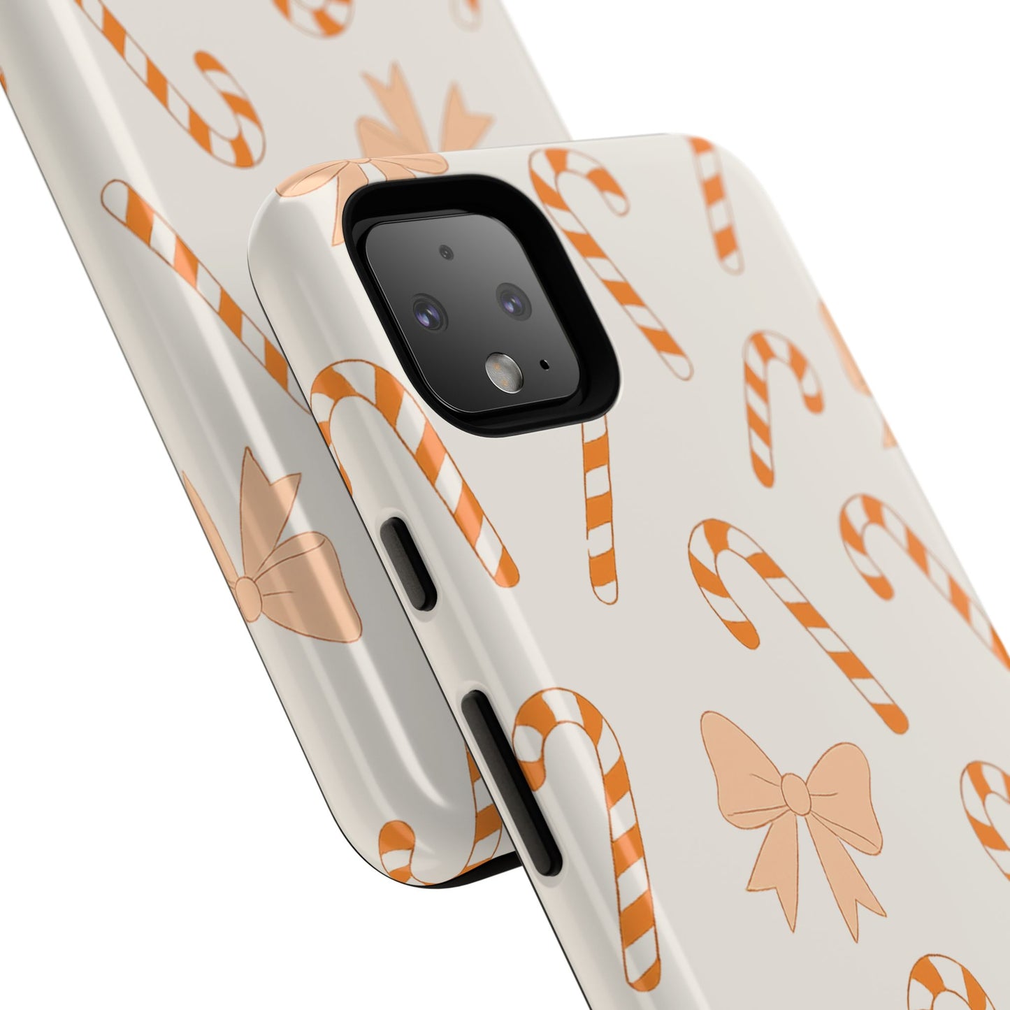 Candy Cane Phone Case with Bow | Holiday Gift for Her | Cute Mobile Cover | Christmas Decor | Festive Accessories