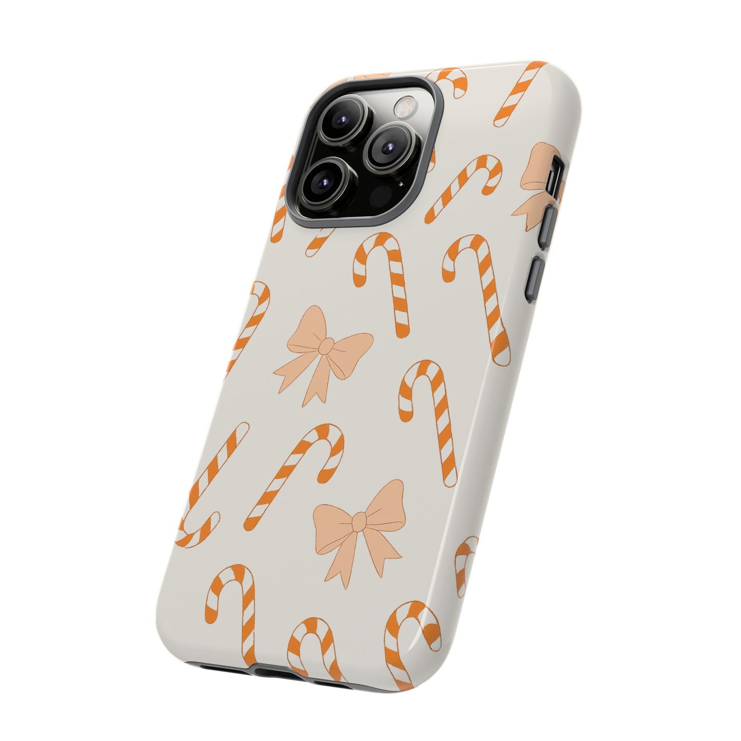 Candy Cane Phone Case with Bow | Holiday Gift for Her | Cute Mobile Cover | Christmas Decor | Festive Accessories