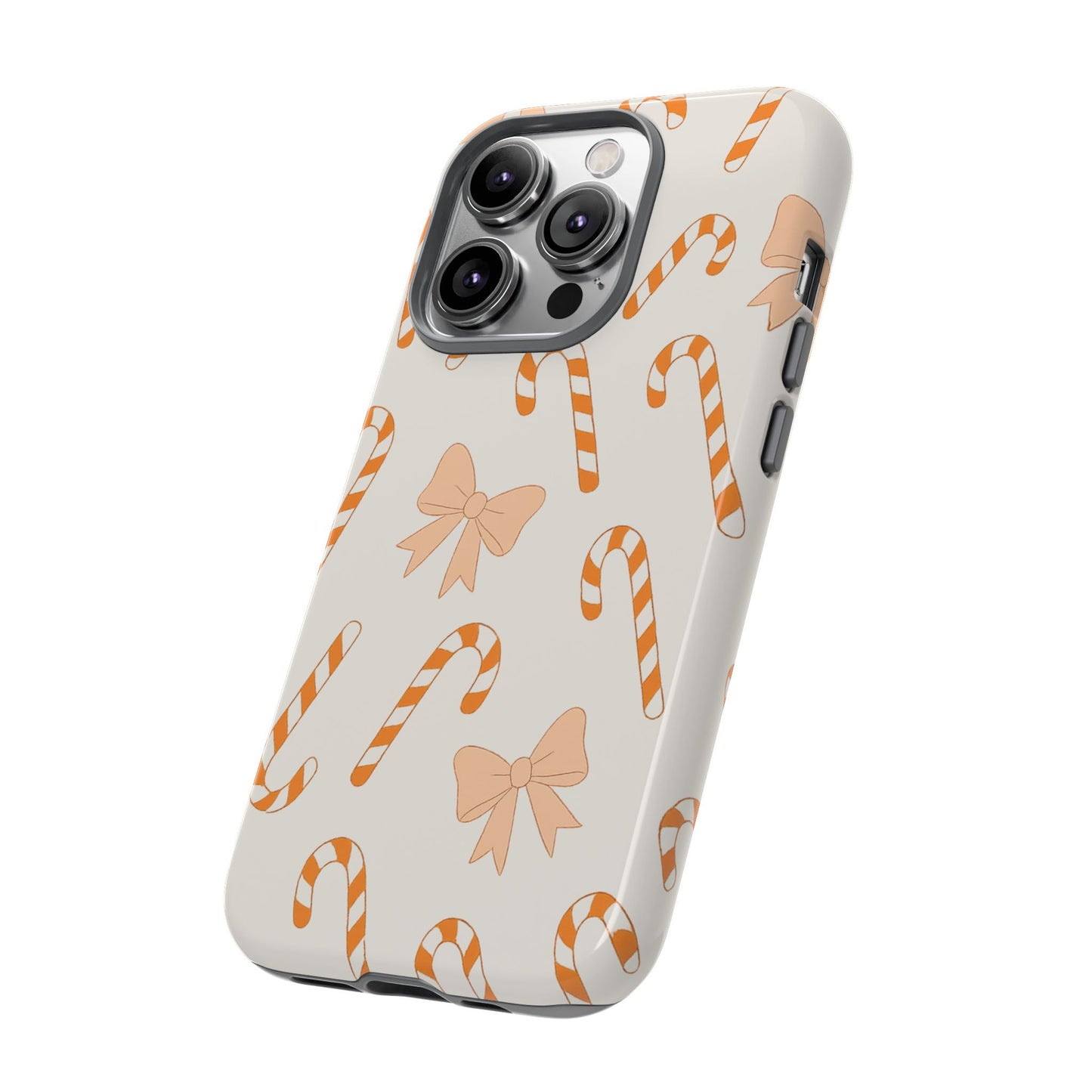Candy Cane Phone Case with Bow | Holiday Gift for Her | Cute Mobile Cover | Christmas Decor | Festive Accessories
