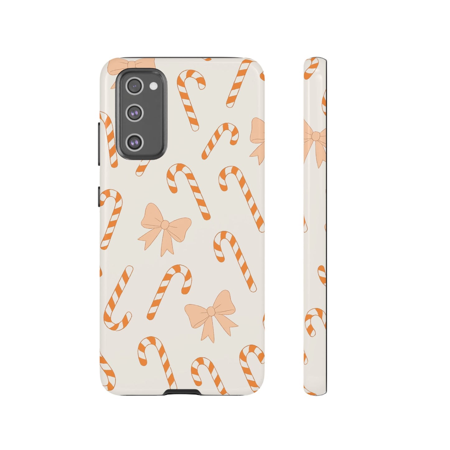 Candy Cane Phone Case with Bow | Holiday Gift for Her | Cute Mobile Cover | Christmas Decor | Festive Accessories