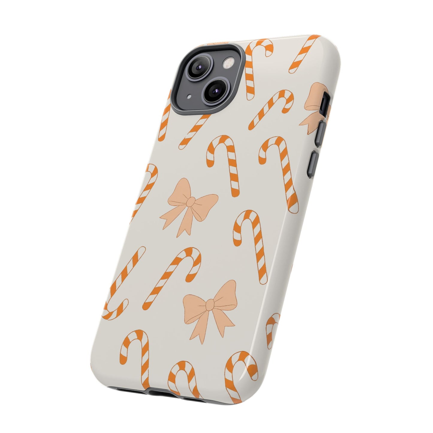 Candy Cane Phone Case with Bow | Holiday Gift for Her | Cute Mobile Cover | Christmas Decor | Festive Accessories