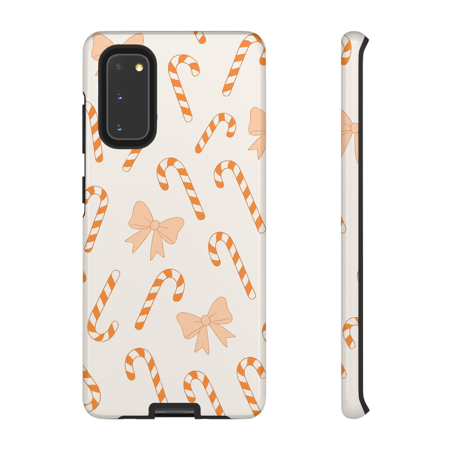 Candy Cane Phone Case with Bow | Holiday Gift for Her | Cute Mobile Cover | Christmas Decor | Festive Accessories