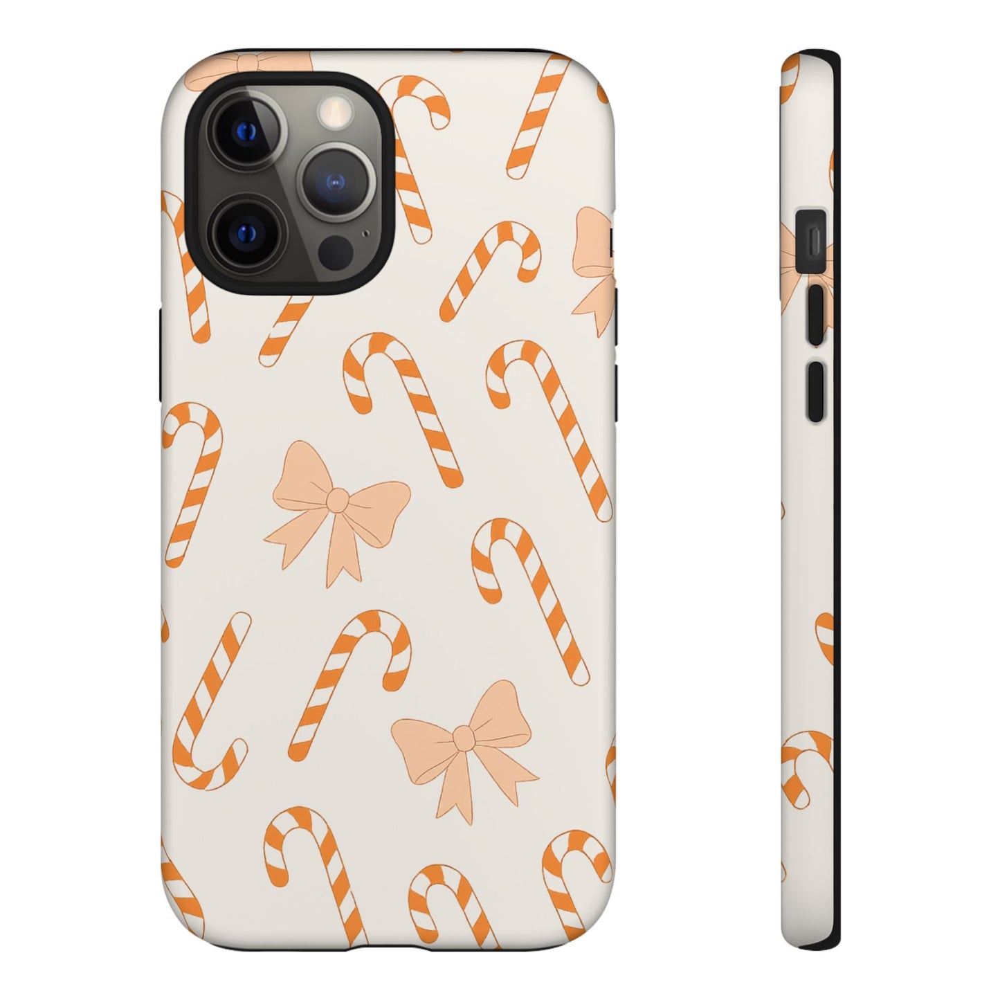 Candy Cane Phone Case with Bow | Holiday Gift for Her | Cute Mobile Cover | Christmas Decor | Festive Accessories